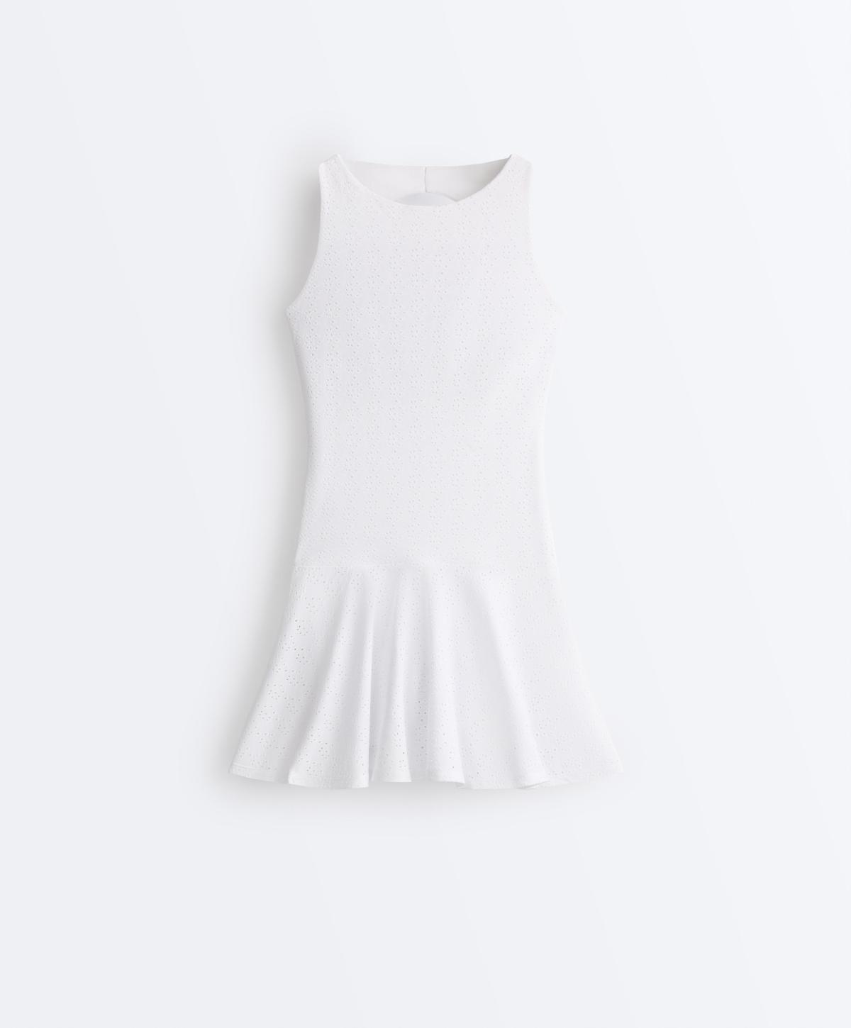 오이쇼 자수 홀터넥 민소매 미니 원피스 3505/332/251 WHITE
