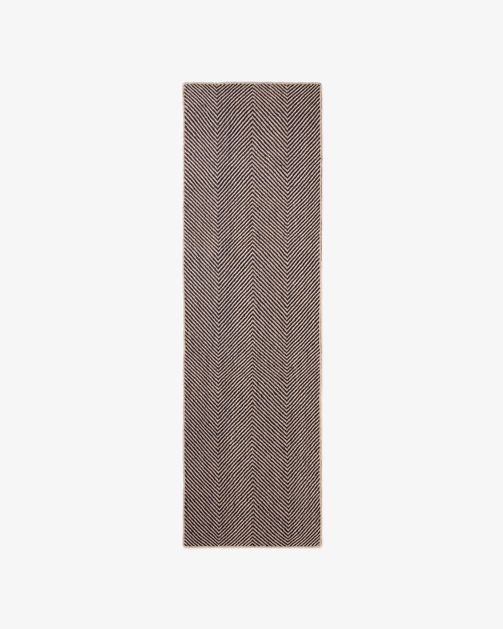 Nordic Knots Jute Herringbone Runner Natural/Black 00287 1/2