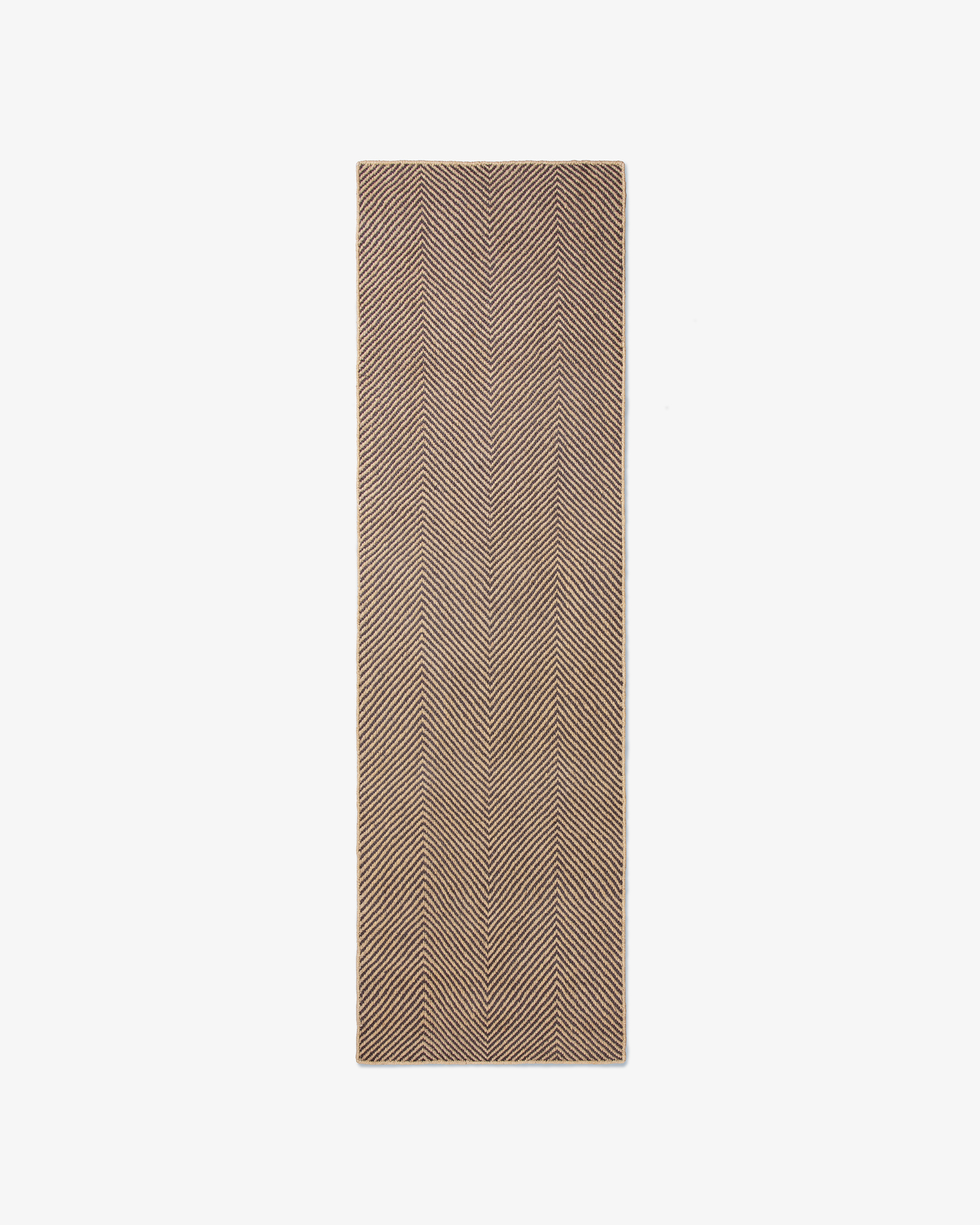 Nordic Knots Jute Herringbone Runner Natural/Brown 00288 1/2
