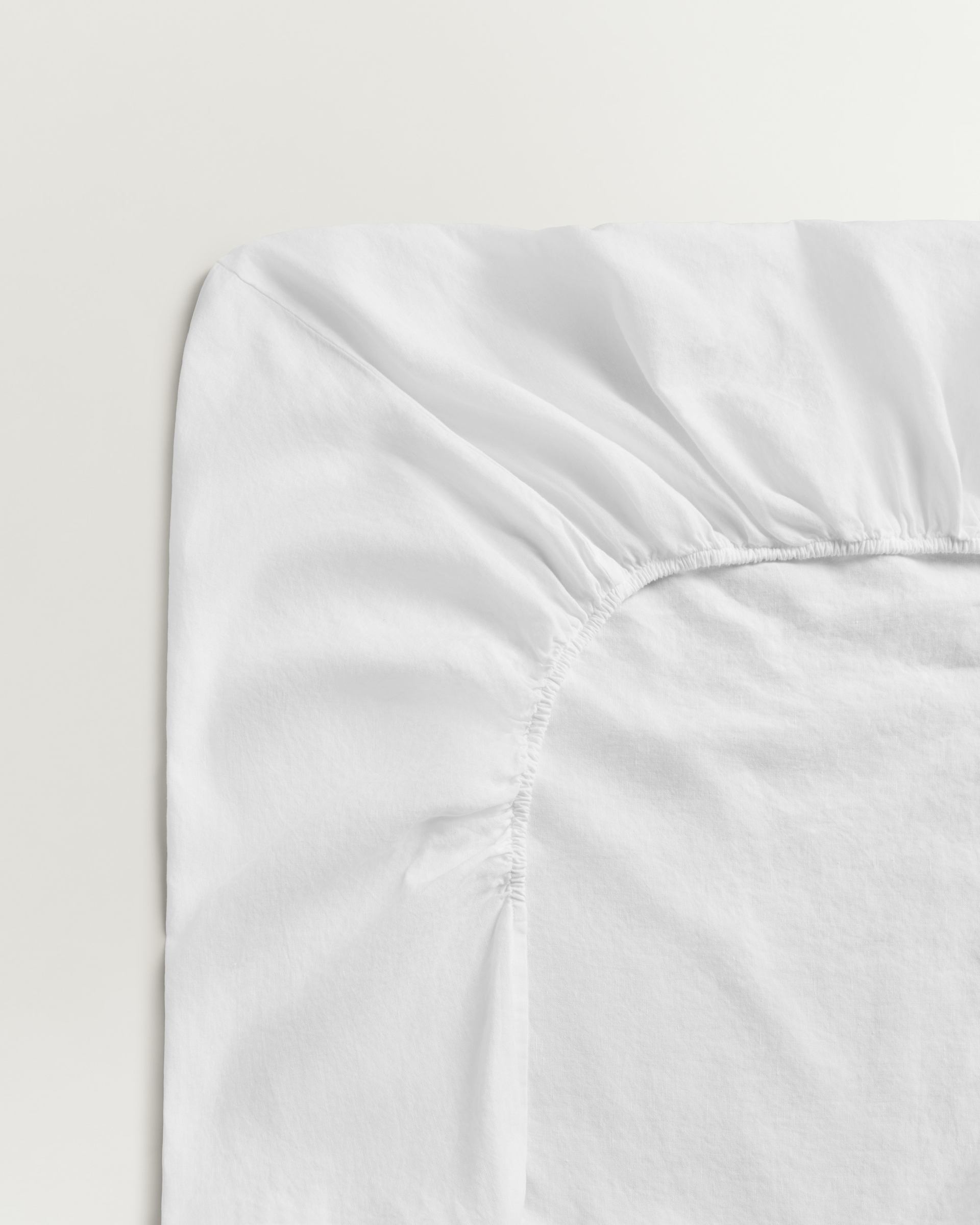 Nordic Knots Linen Blend Fitted Sheet Crisp White 00301 1/2