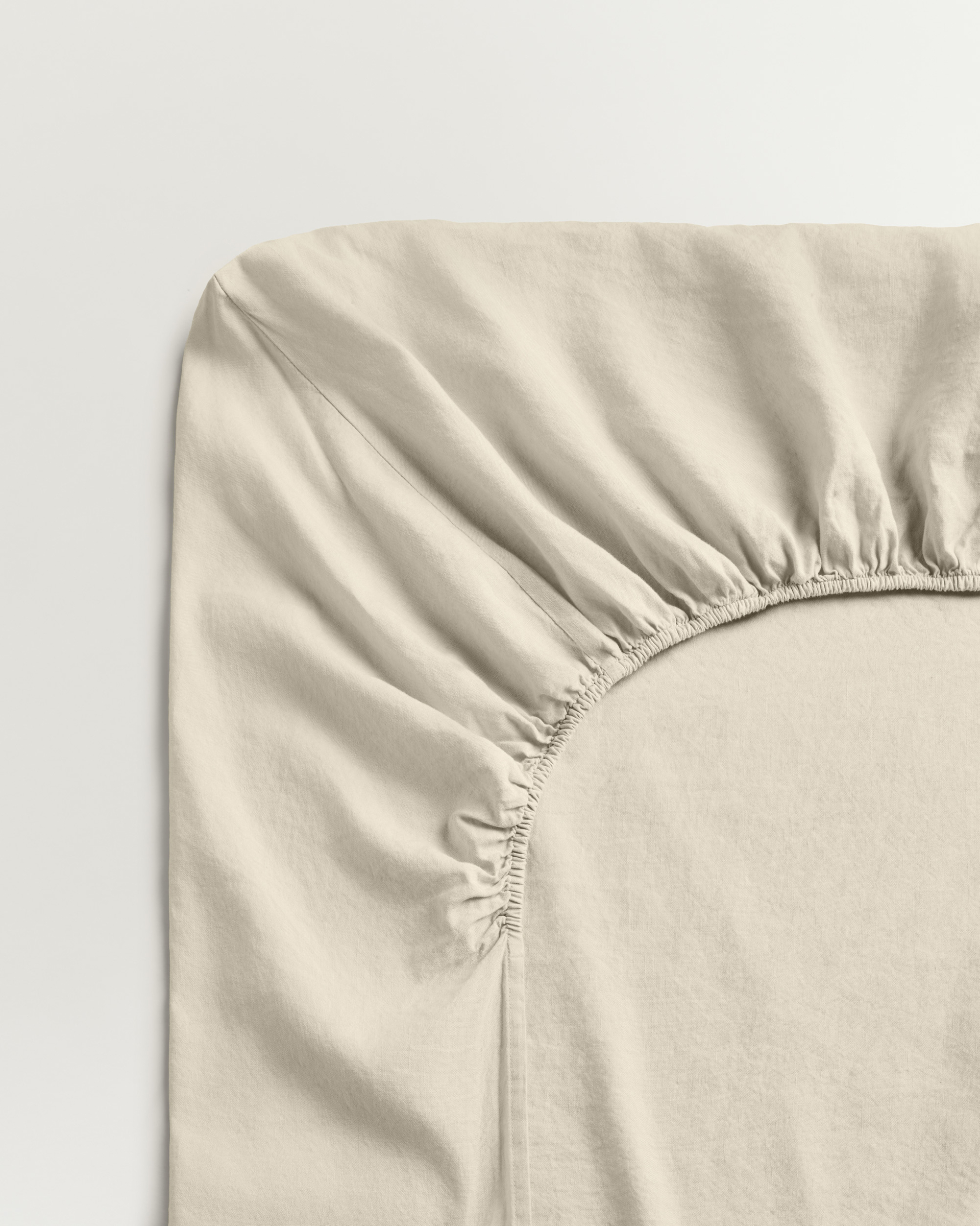Nordic Knots Linen Blend Fitted Sheet Pale Sand 00303 1/2