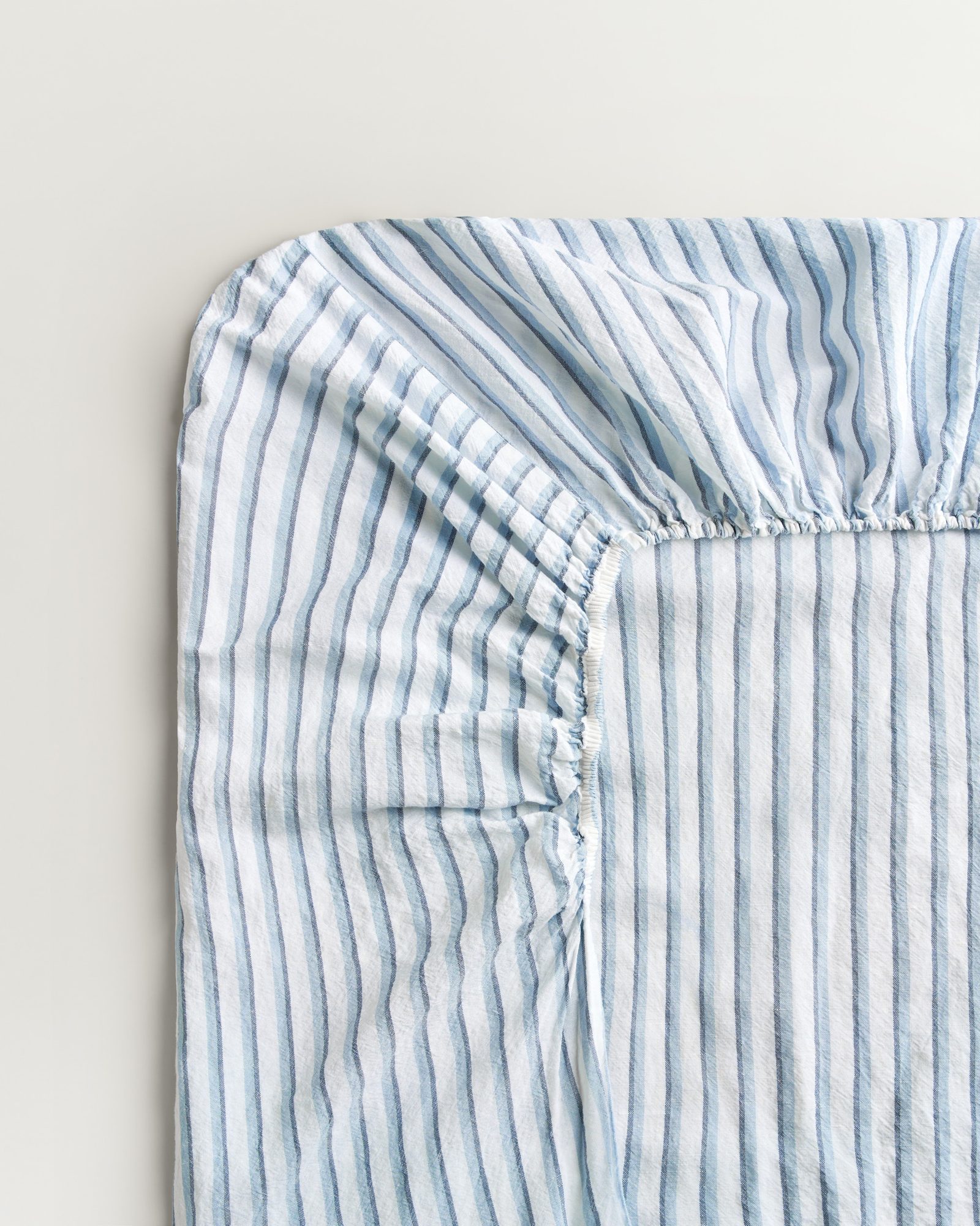 Nordic Knots Linen Blend Fitted Sheet Stripes 00304 1/2