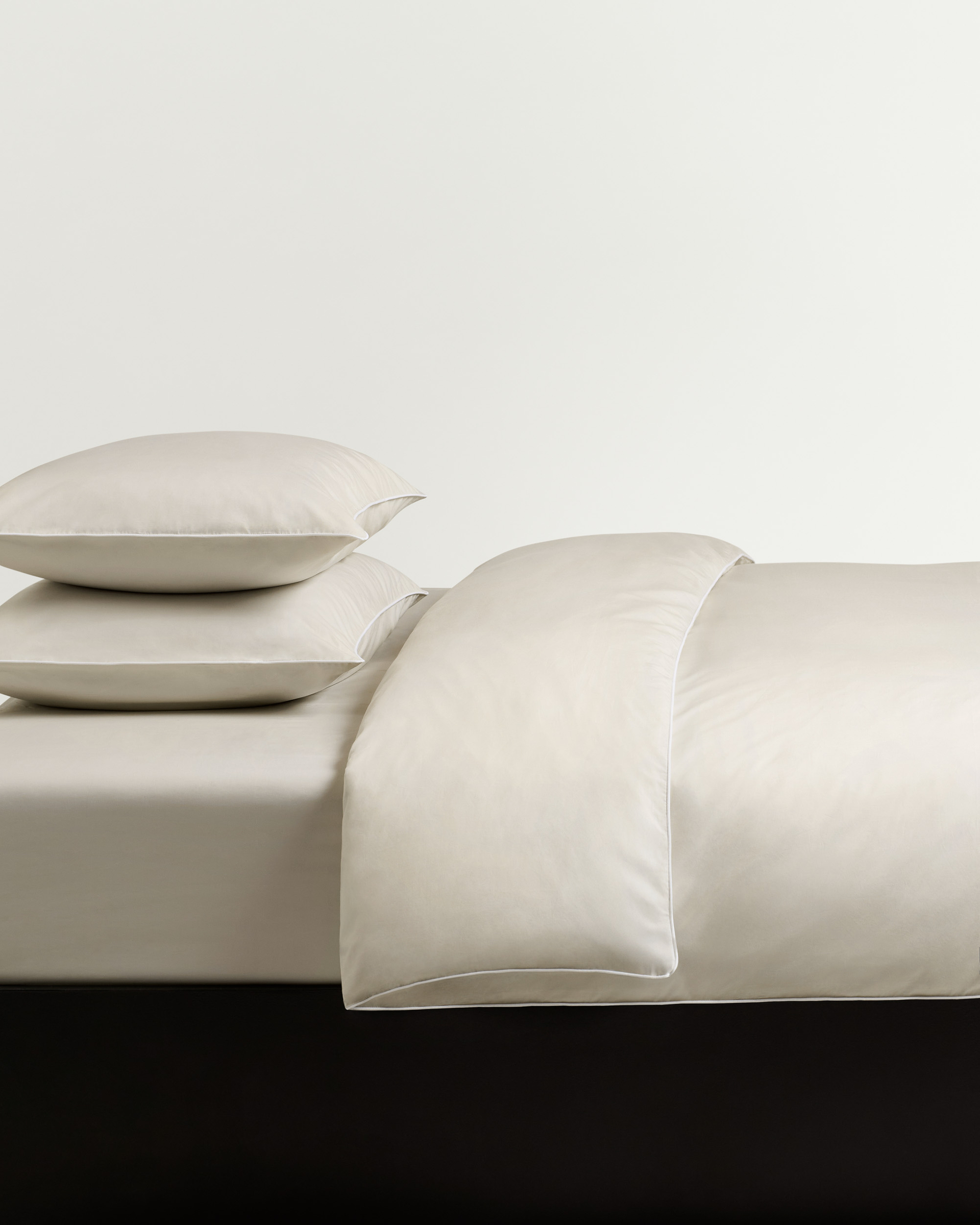 Nordic Knots Percale Duvet Cover Set (3 pcs) Sand/White 00339