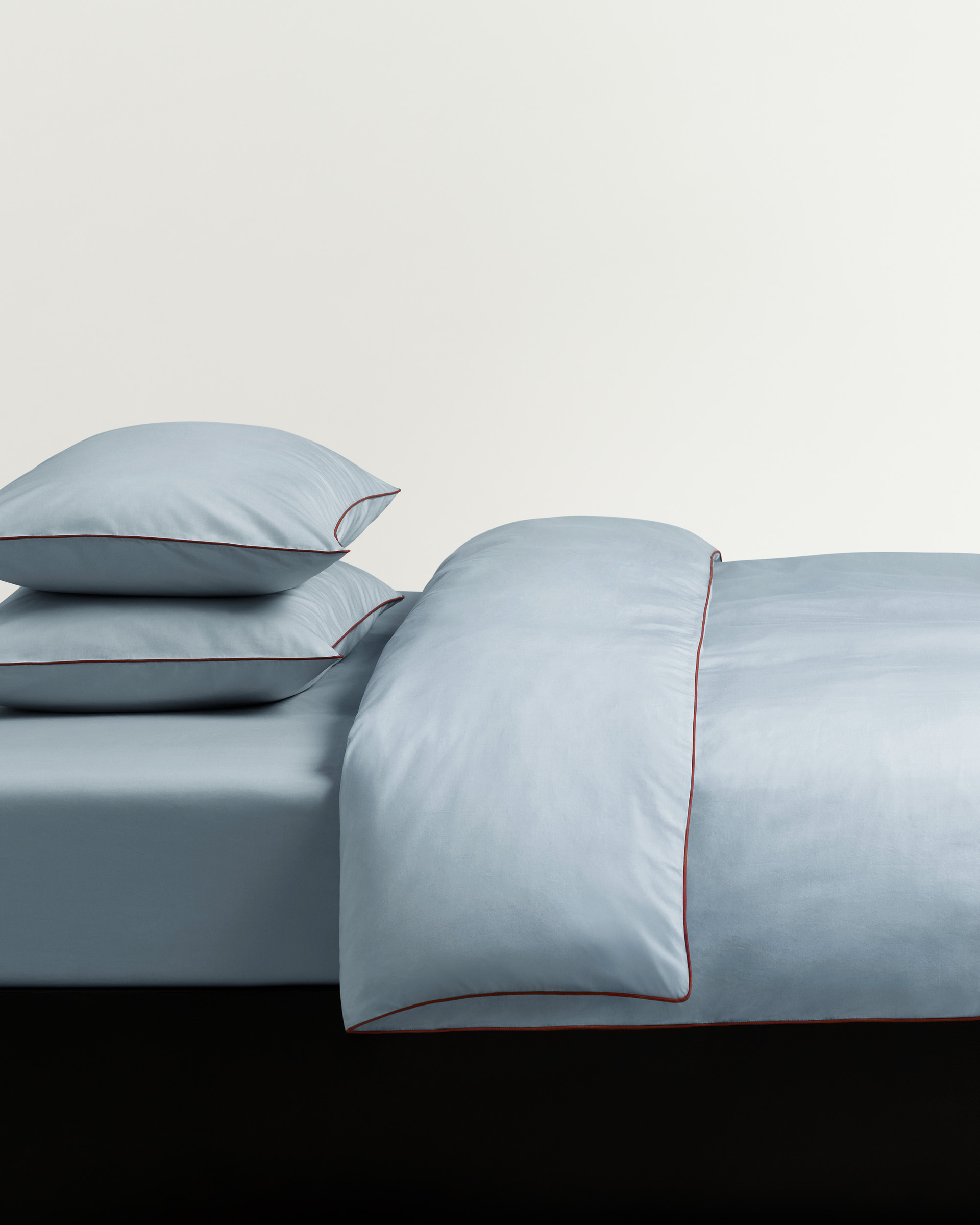 Nordic Knots Percale Duvet Cover Set (3 pcs) Shirt Blue/Red 00340 1/2