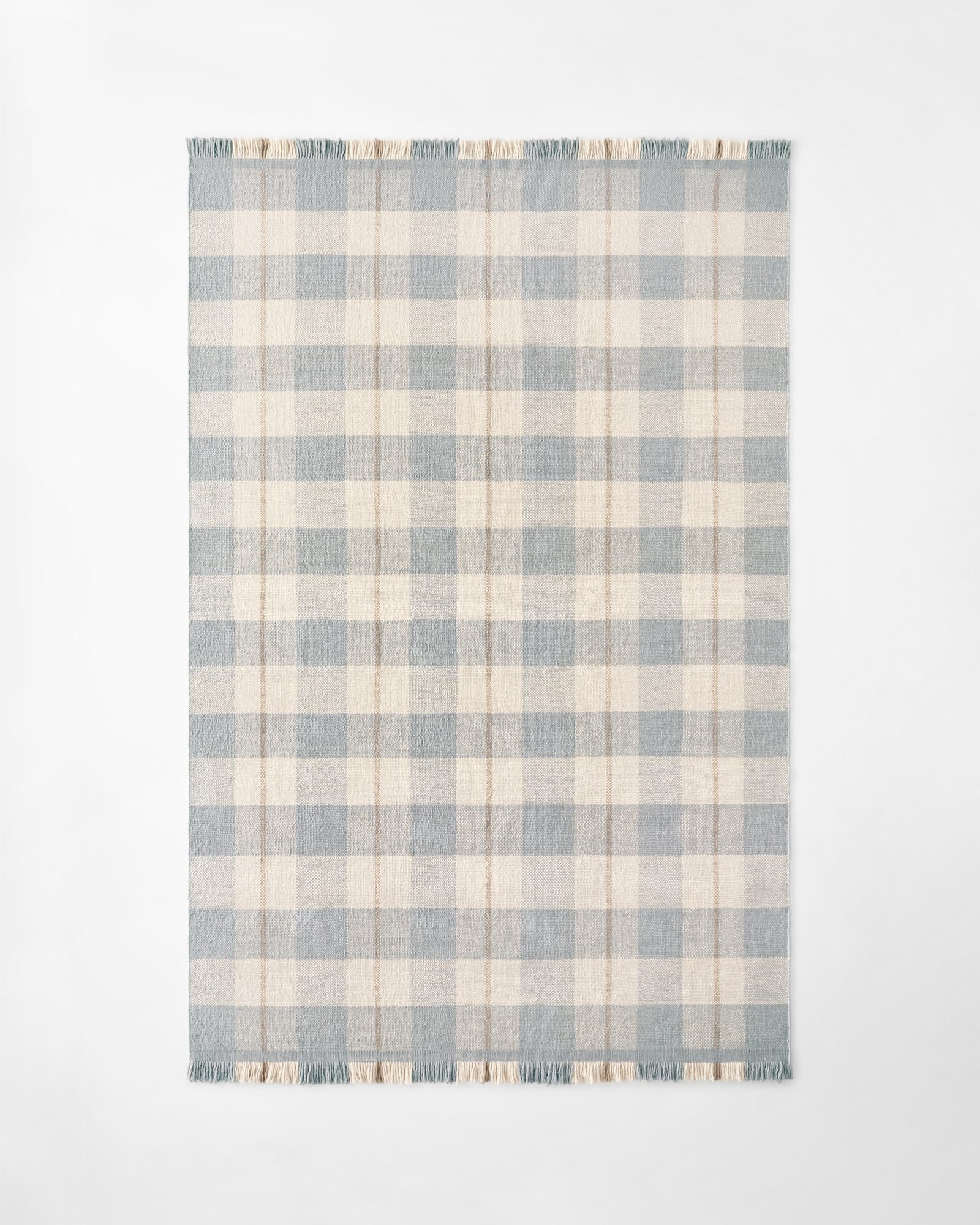 Nordic Knots Plaid Blue/Cream 00360 1/2
