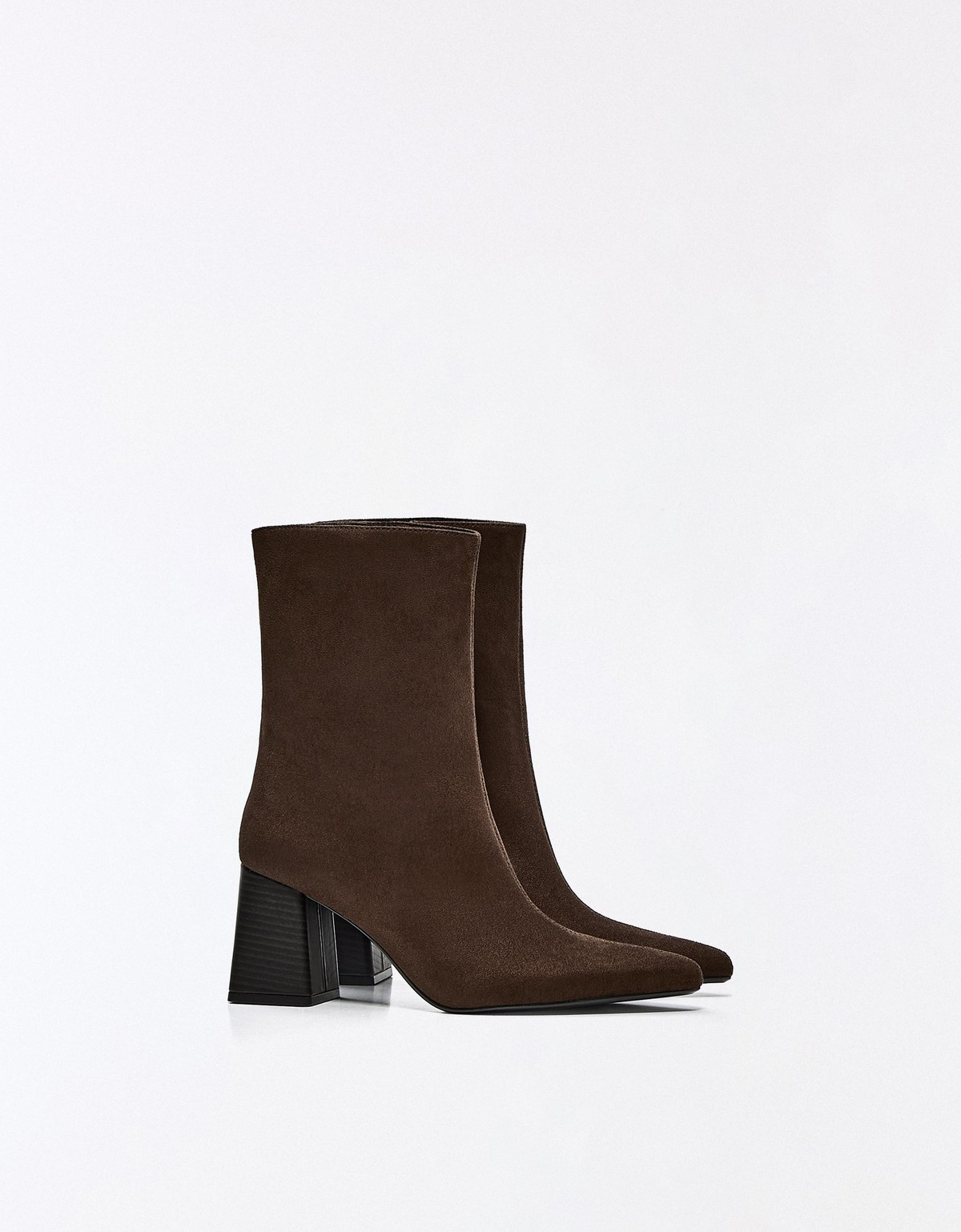 버쉬카 블록힐 지퍼 앵클 부츠 1128/864 BROWN