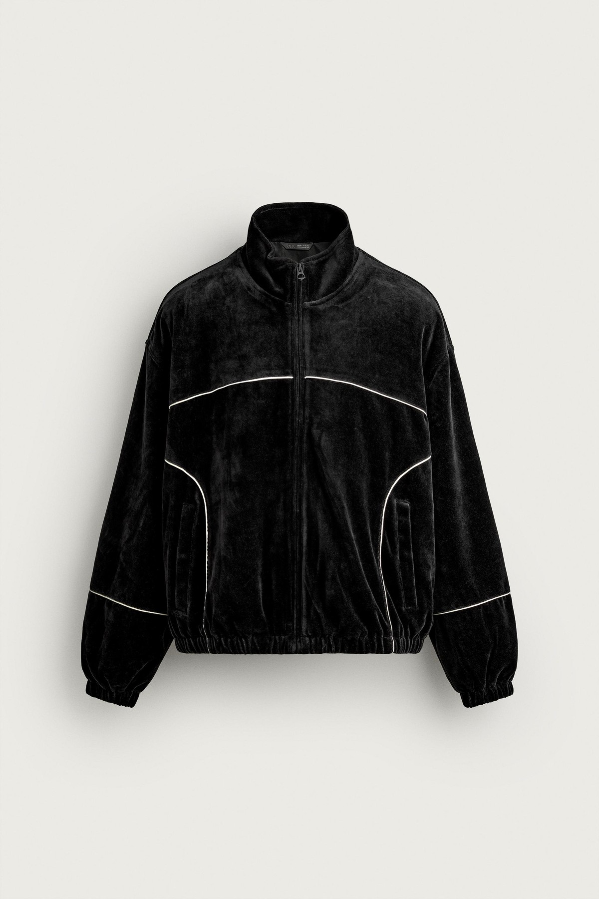 자라 레트로 벨루어 트랙 자켓 8281/422/800 BLACK