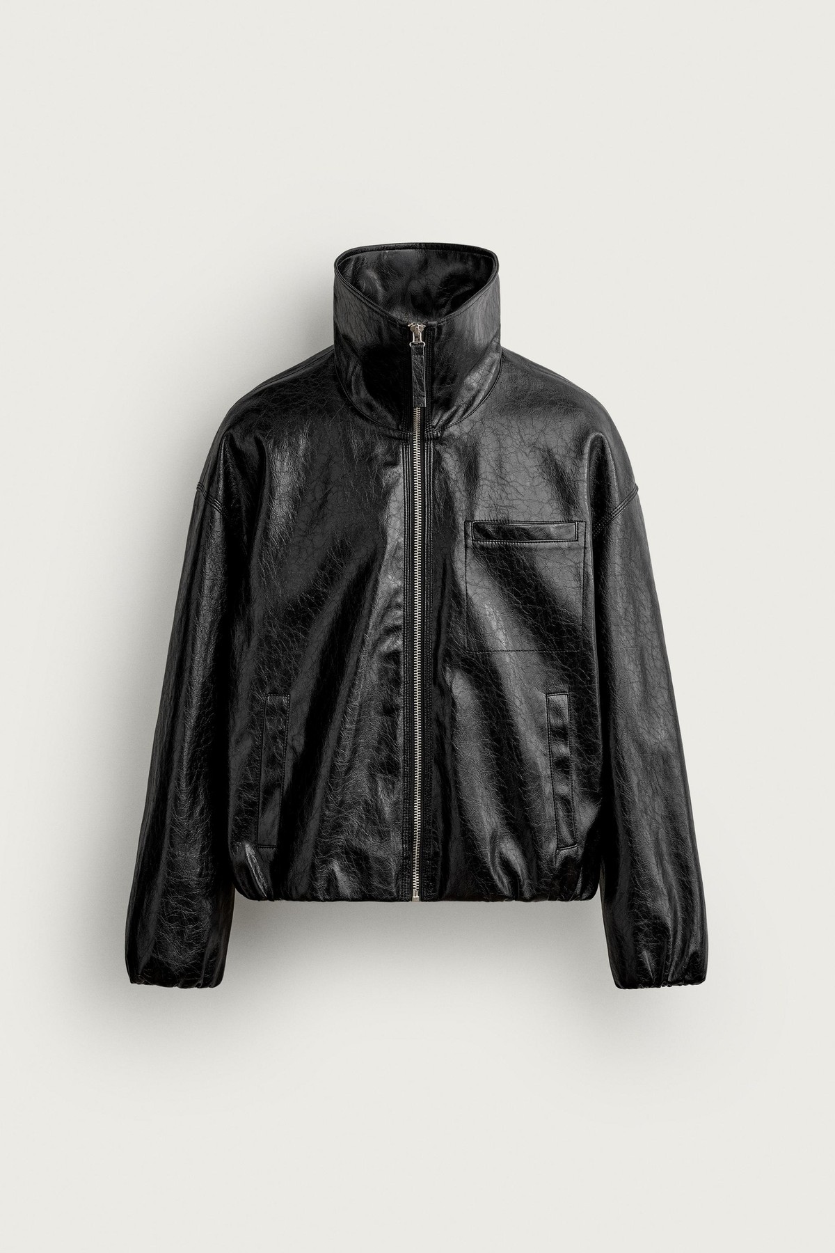 자라 크롭 스탠드 칼라 집업 자켓 3286/310/800 BLACK