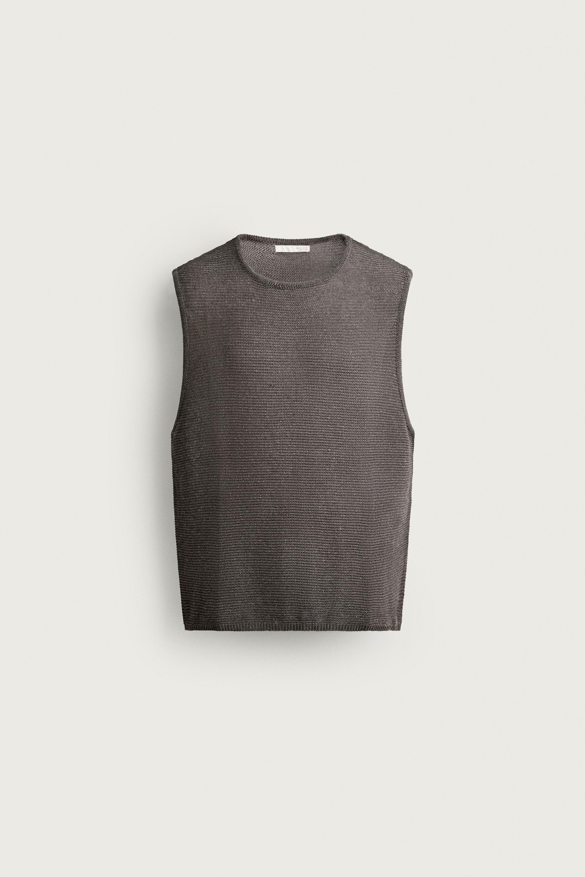 자라 릴렉스핏 니트 민소매 탑 5755/311/102 GREY / TAN