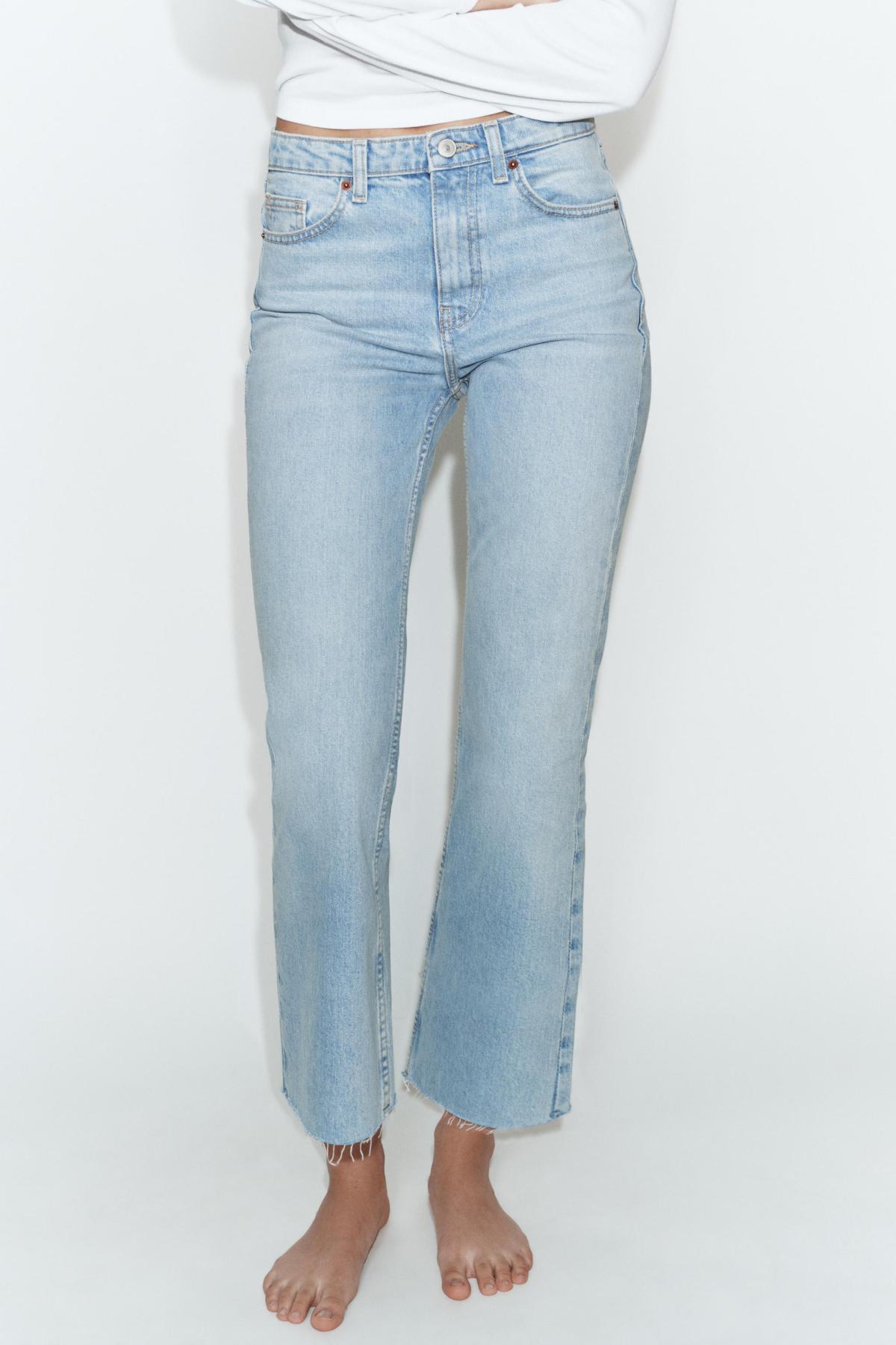 자라 크롭 하이웨이스트 플레어 청바지 4060/018/406 LIGHT BLUE