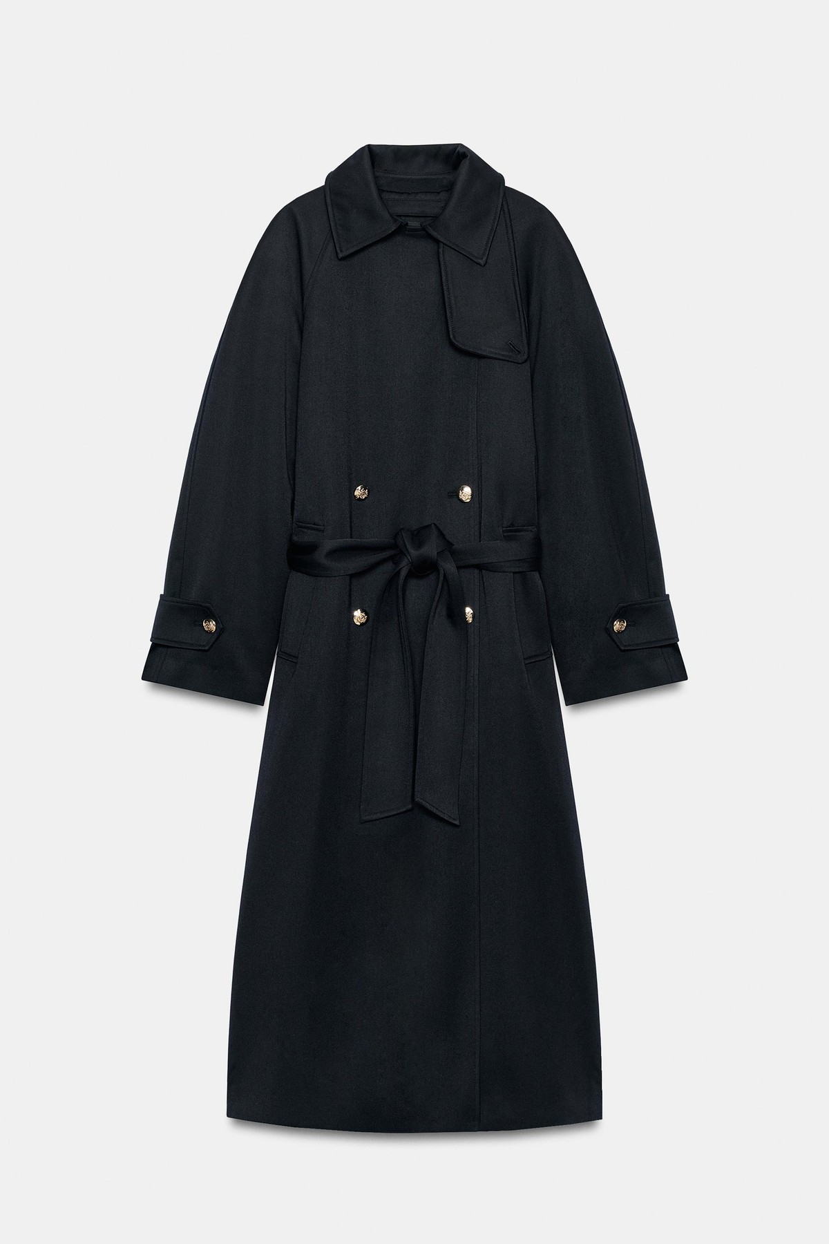 자라 울 혼방 벨트 트렌치 코트 7522/246/422 DARK NAVY