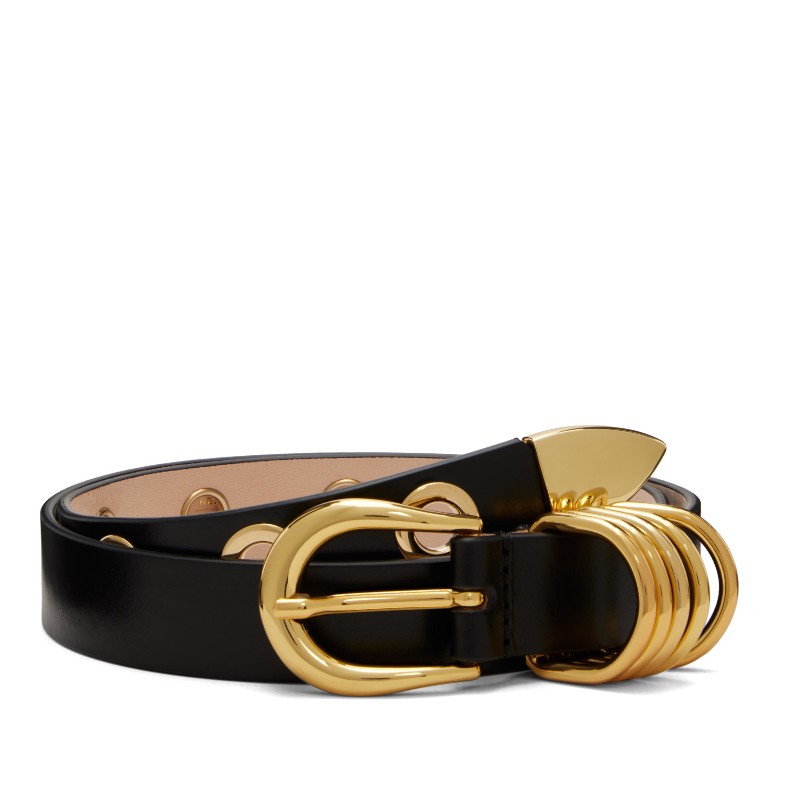 디앙슈 블랙 홀리호크 10 리벳 벨트 Hollyhock 10 Rivet Gold Black Gold