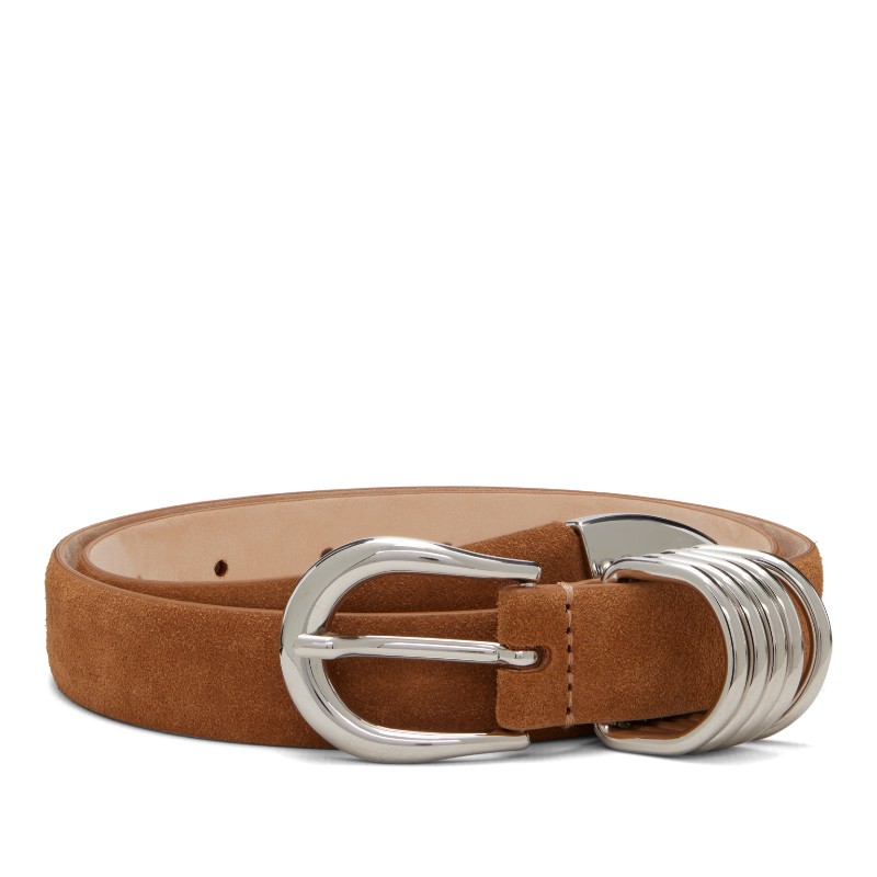 디앙슈 브라운 홀리호크 스웨이드 벨트 Hollyhock Suede Silver Caramel Silver
