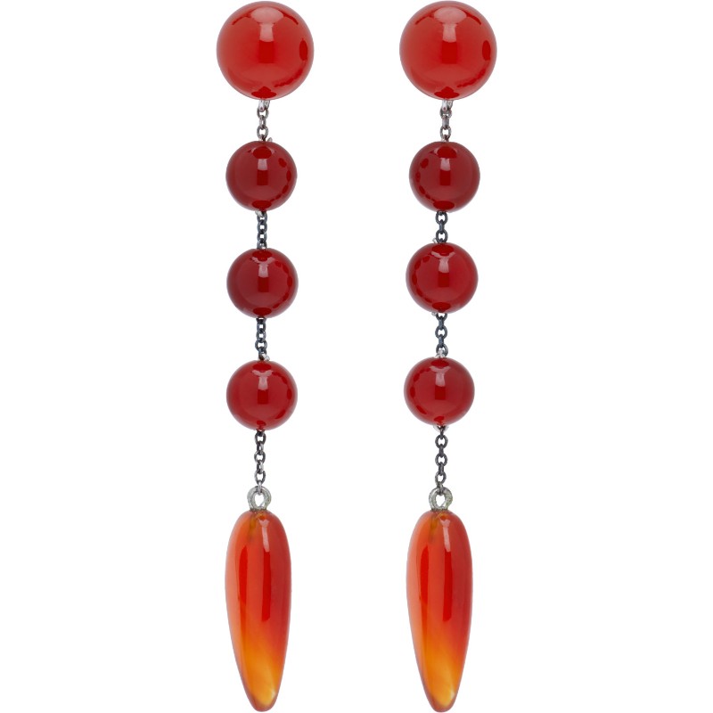 소피부하이 스몰 포니션 이어링 FW26-E12-SS-CA Carnelian