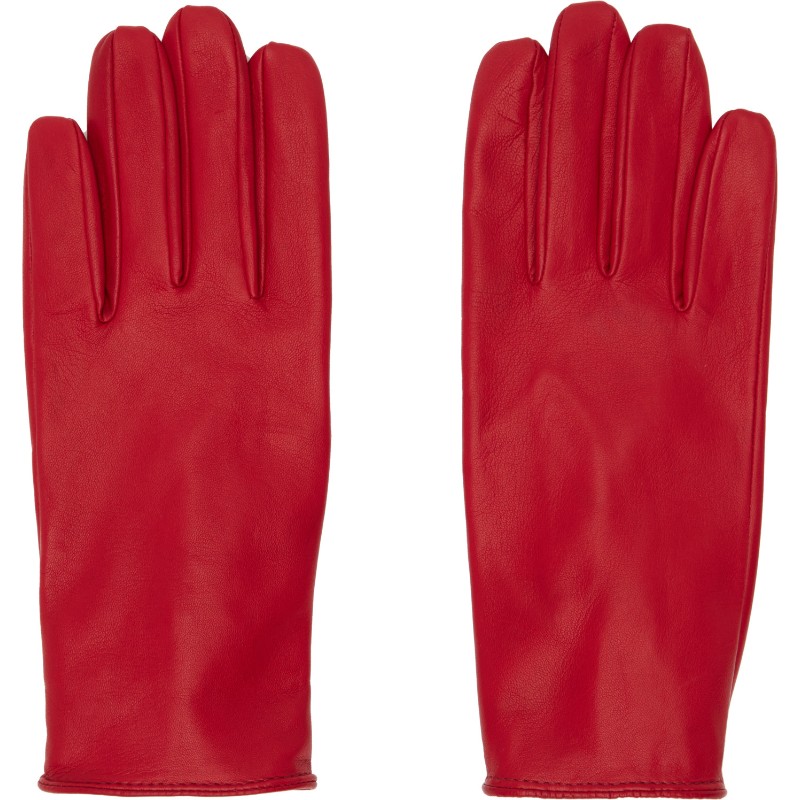 어니스트 더블유 베이커 레드 가죽 장갑 FW26AC17 Red leather