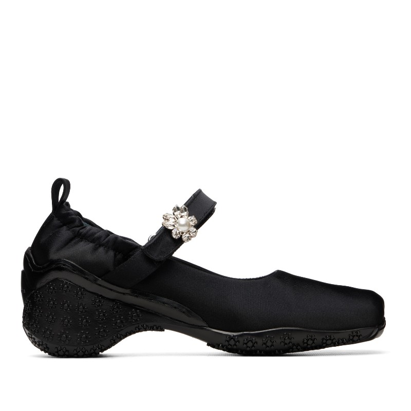 시몬로샤 블랙 새틴 터보 발레 러너 로퍼 BBT1B 0755 BLACK/BLACK/PEARL