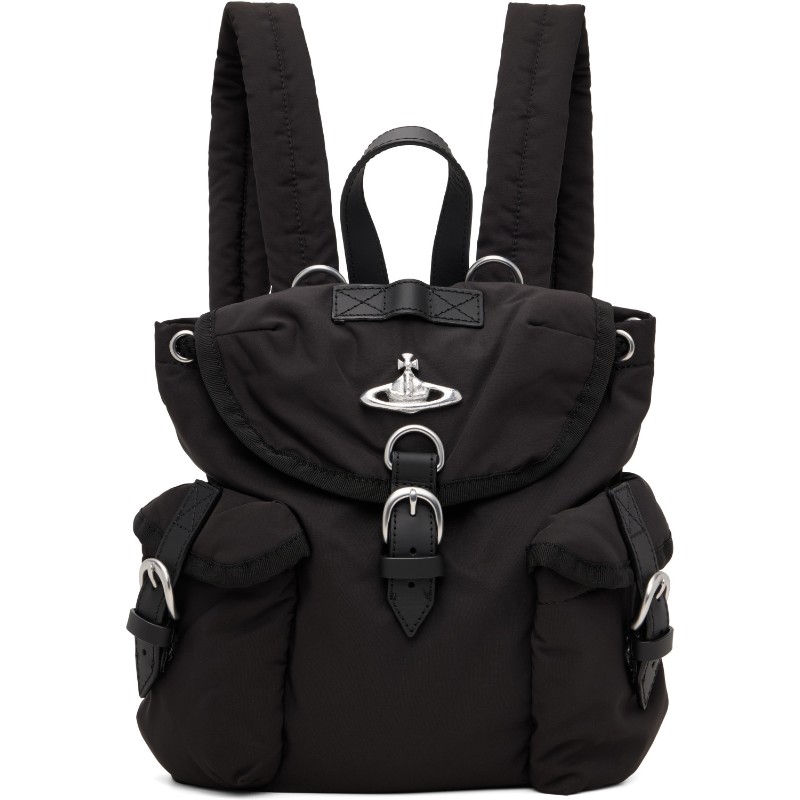 비비안웨스트우드 블랙 스몰 하이랜드 백팩 4A03000AU-W019E- N403 Black/Silver Hw