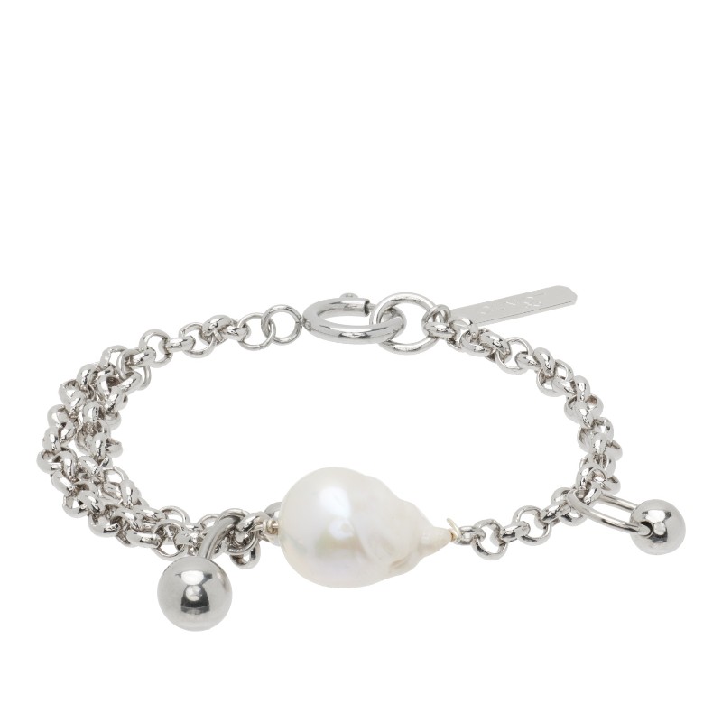 저스틴 클렌퀏 로렌 레이어드 진주 브레이슬릿 Lauren Bracelet Palladium