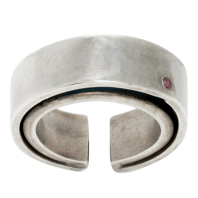 타이틀오브워크 8MM 포지 더블 링 RI125 SILVER/IOLITE