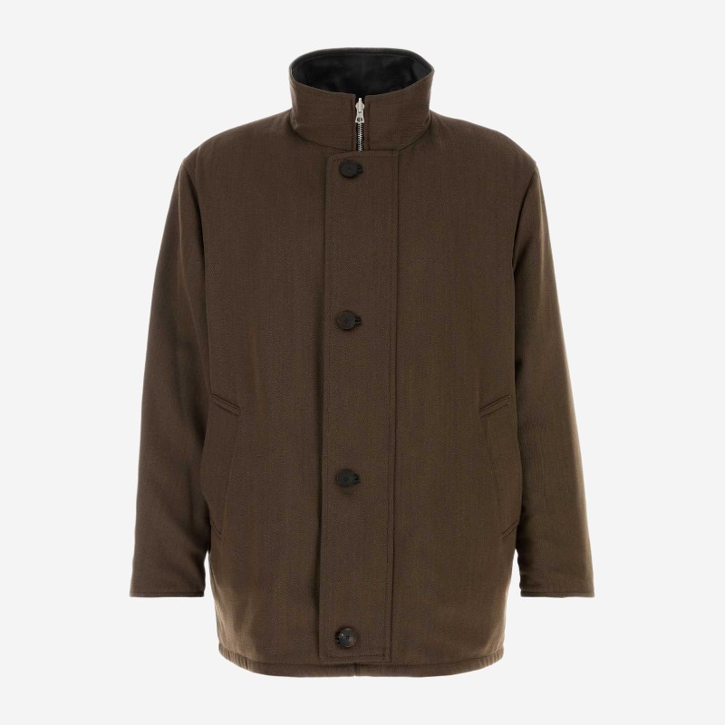 오라리 리버서블 울 가죽 코트 A26AC01AN BROWNCHAMBRAYBLACK BROWNCHAMBRAYB