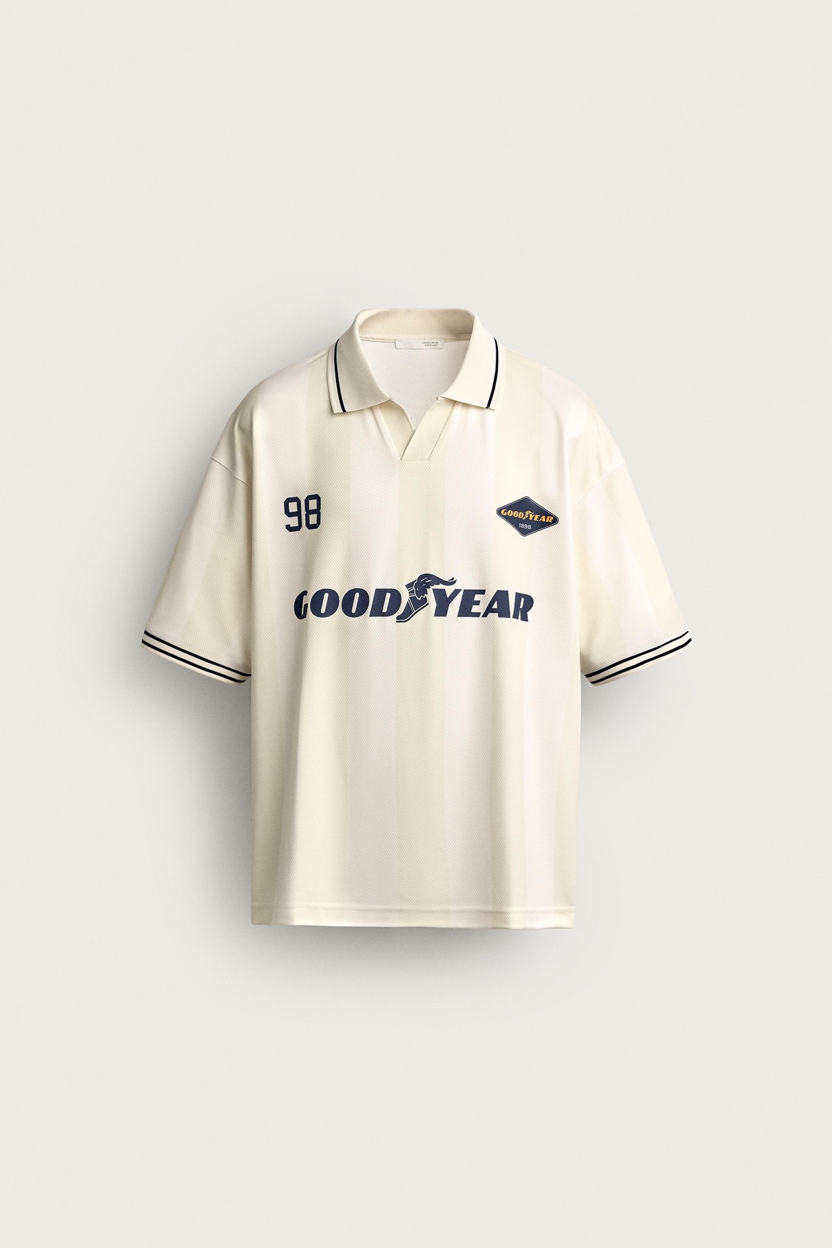 자라 레트로 그래픽 반팔 폴로셔츠 3665/312/251 OYSTER-WHITE