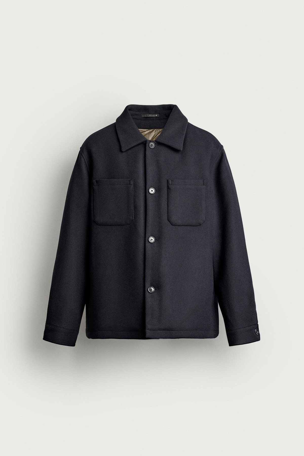 자라 패딩 안감 레귤러핏 오버셔츠 2949/010/401 NAVY BLUE