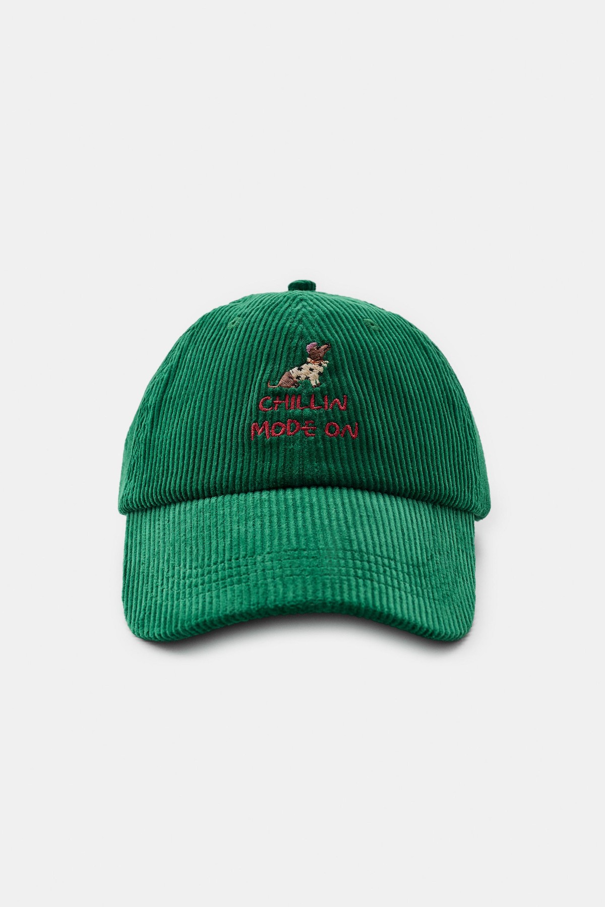 자라 코듀로이 자수 텍스트 캡모자 0653/250/500 GREEN