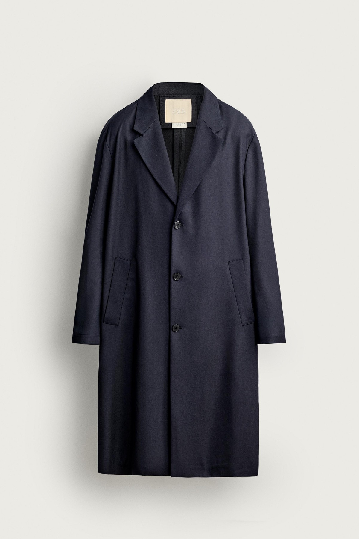 자라 릴렉스핏 울 혼방 롱 코트 0706/655/401 NAVY BLUE