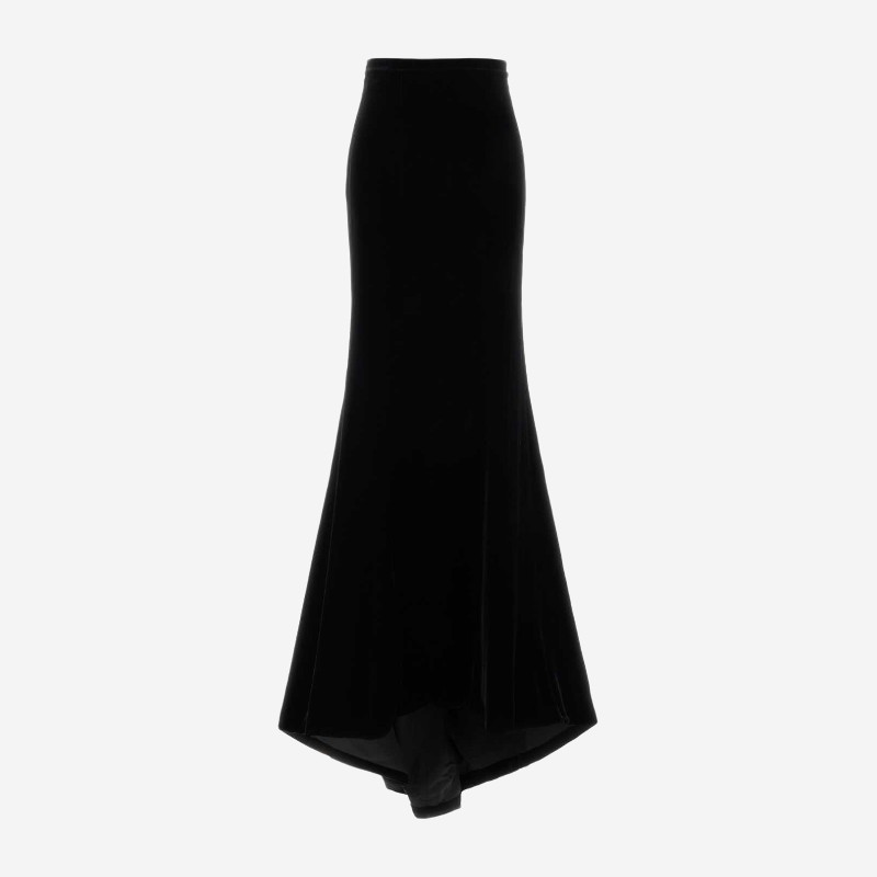 코스타렐로스 블랙 벨벳 머메이드 맥시 스커트 FW2665 BLACK