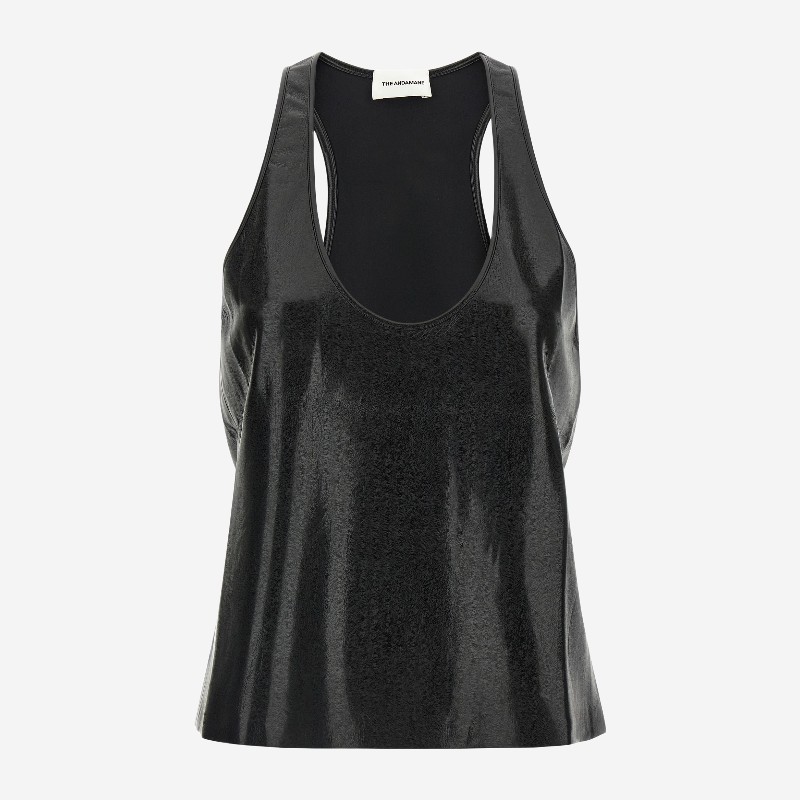 디 안나마네 Pura 글로시 코팅 탱크 탑 TM200921DTNP152 BLACK
