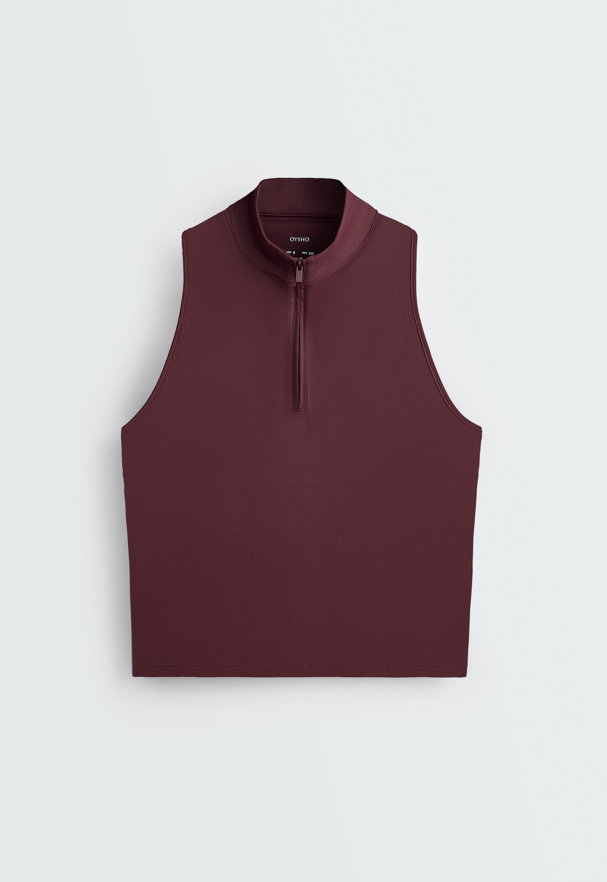 오이쇼 하프집업 민소매 크롭 탑 2959/290/606 BURGUNDY