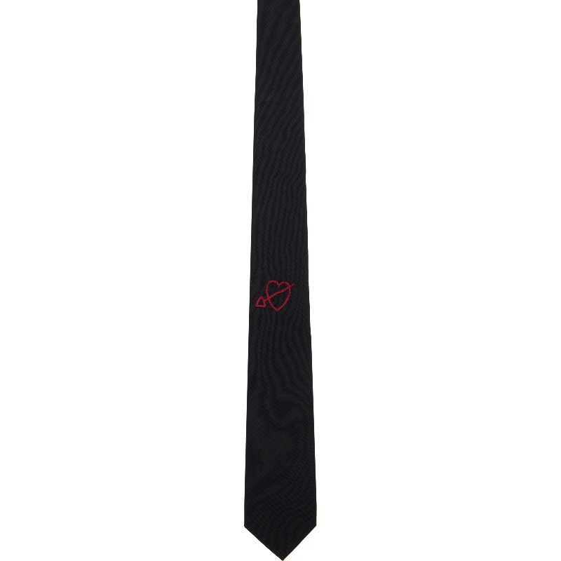 어니스트 더블유 베이커 블랙 하트 자수 넥타이 FW24GR02 AM05 Black