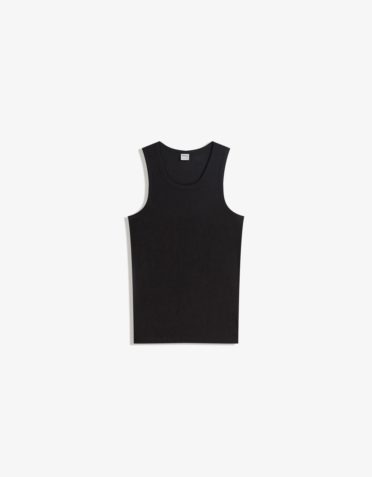 버쉬카 테크니컬 슬림핏 립 베스트 탑 블랙 0071/589 BLACK