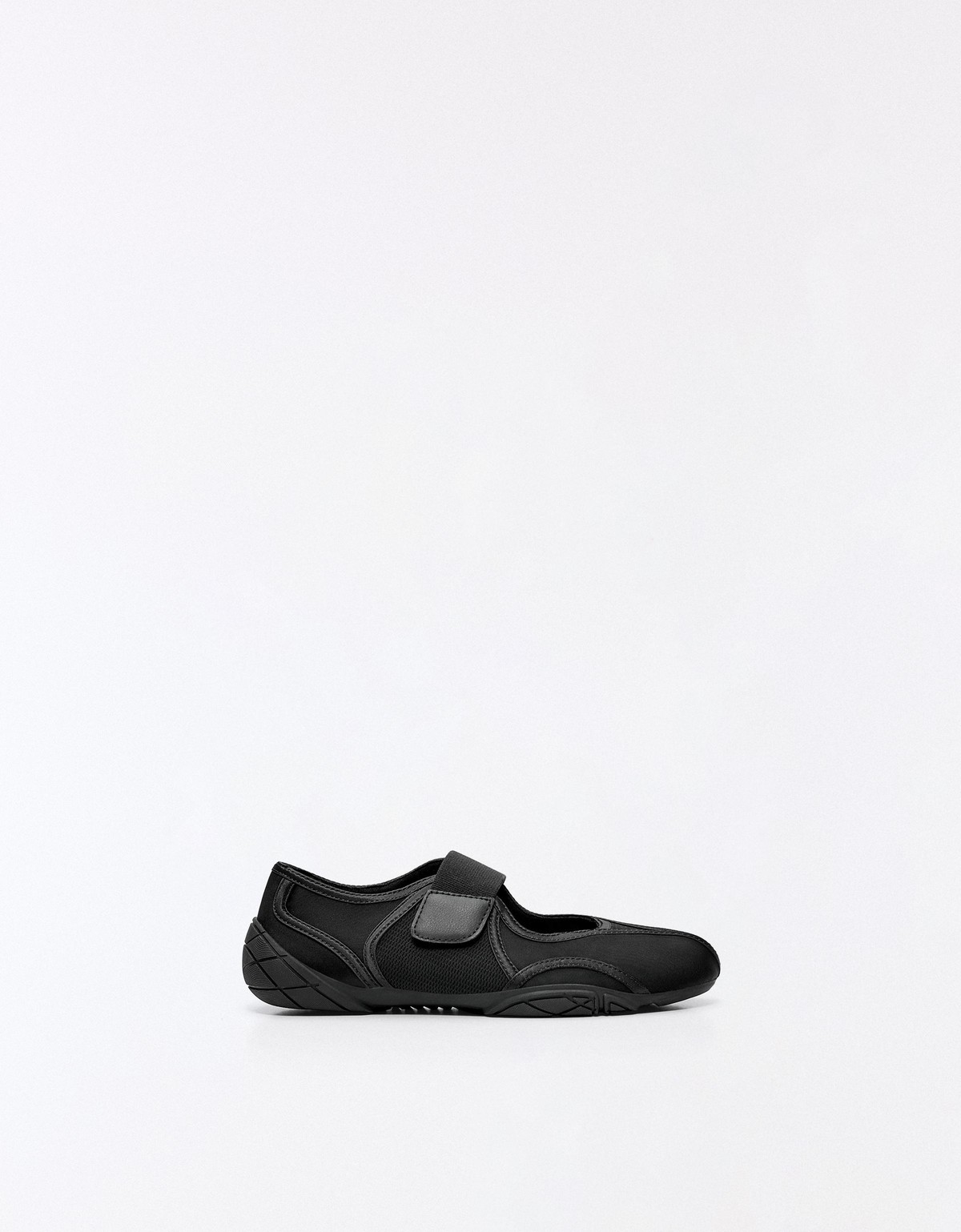 버쉬카 스포티 벨크로 발레리나 플랫 1572/864 BLACK