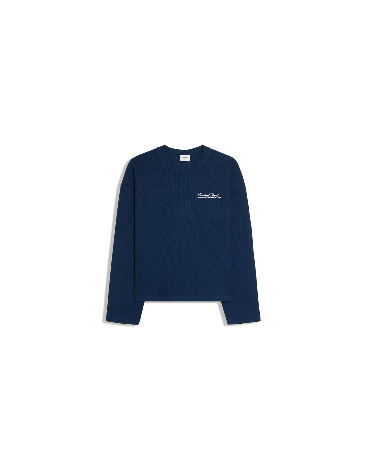 버쉬카 골지 크루넥 긴팔 티셔츠 3653/443 NAVY