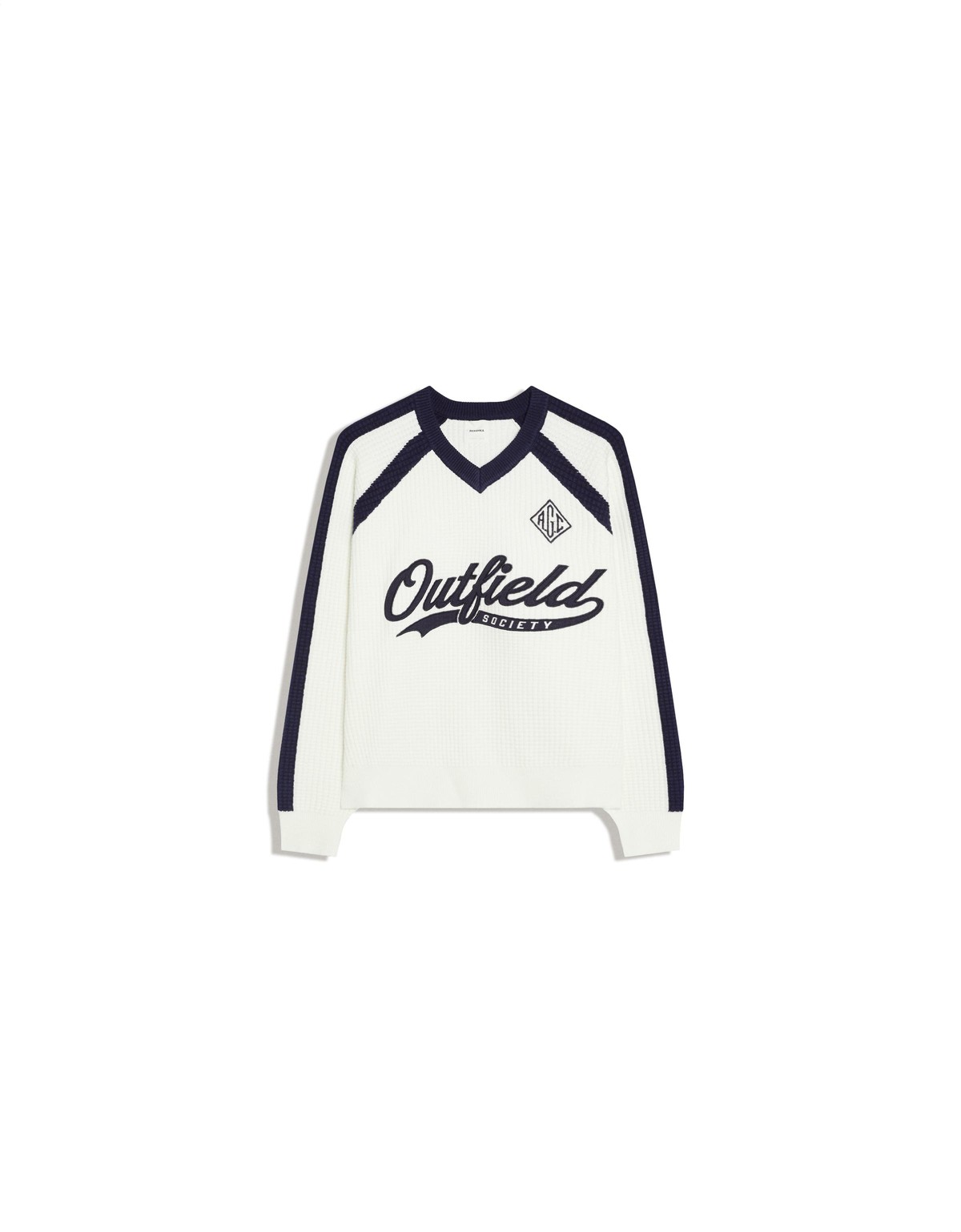 버쉬카 자수 브이넥 니트 스웨터 4148/693 OFF WHITE