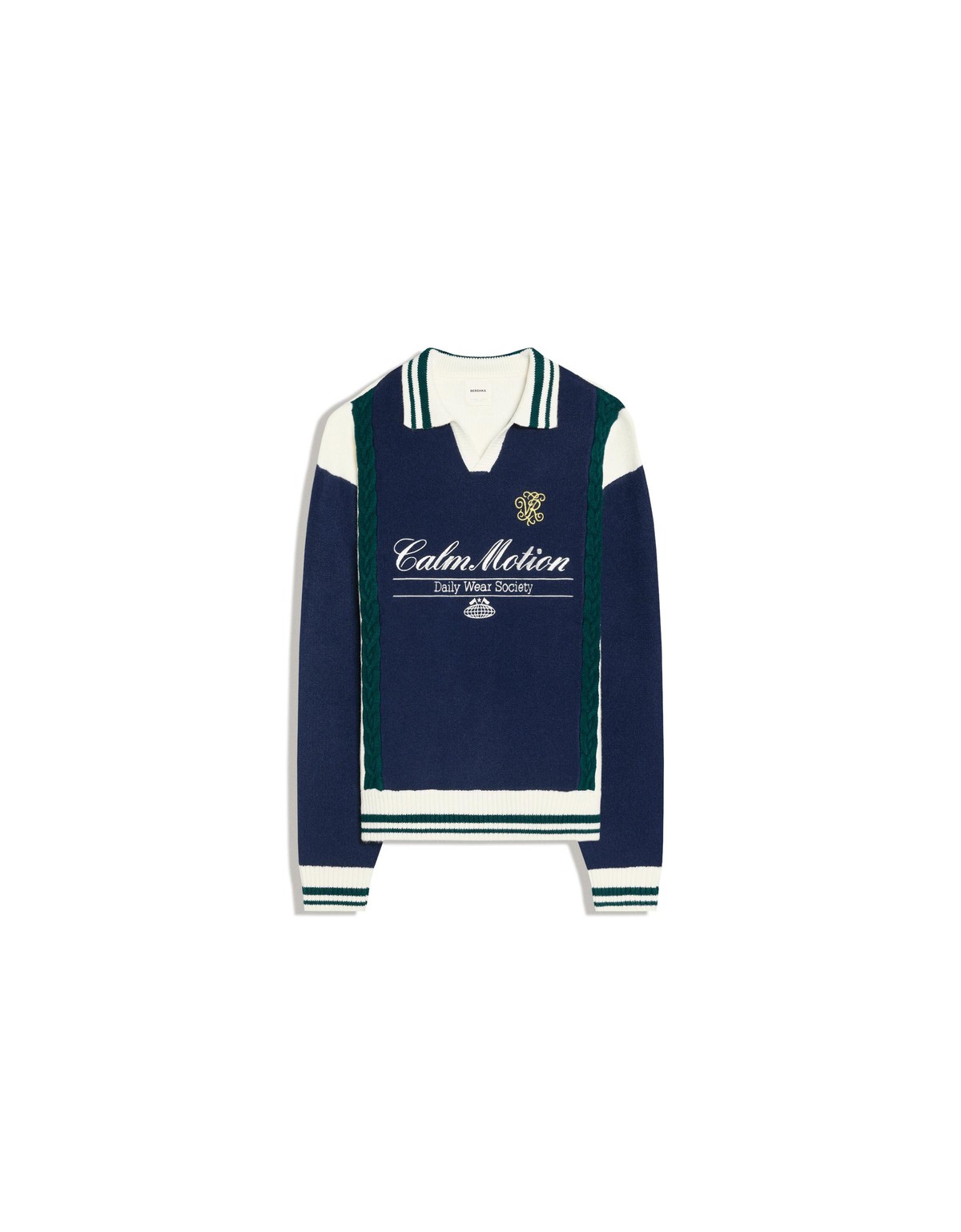 버쉬카 케이블 니트 폴로 스웨터 4240/376 BLUE
