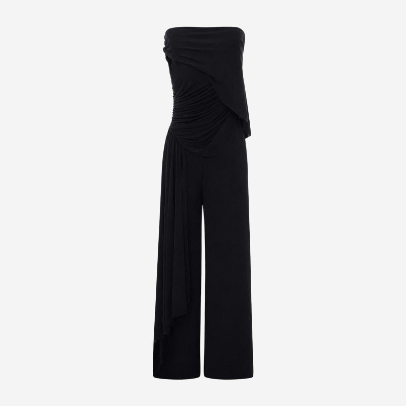 랑방 드레이프 비대칭 점프수트 JS0001639210 BLACK