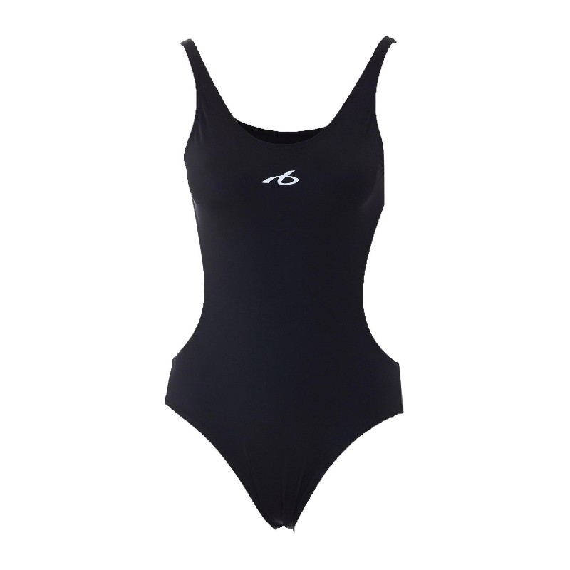 발렌시아가 로고 프린트 컷아웃 원피스 수영복 A001NV4A8B51000 BLACK