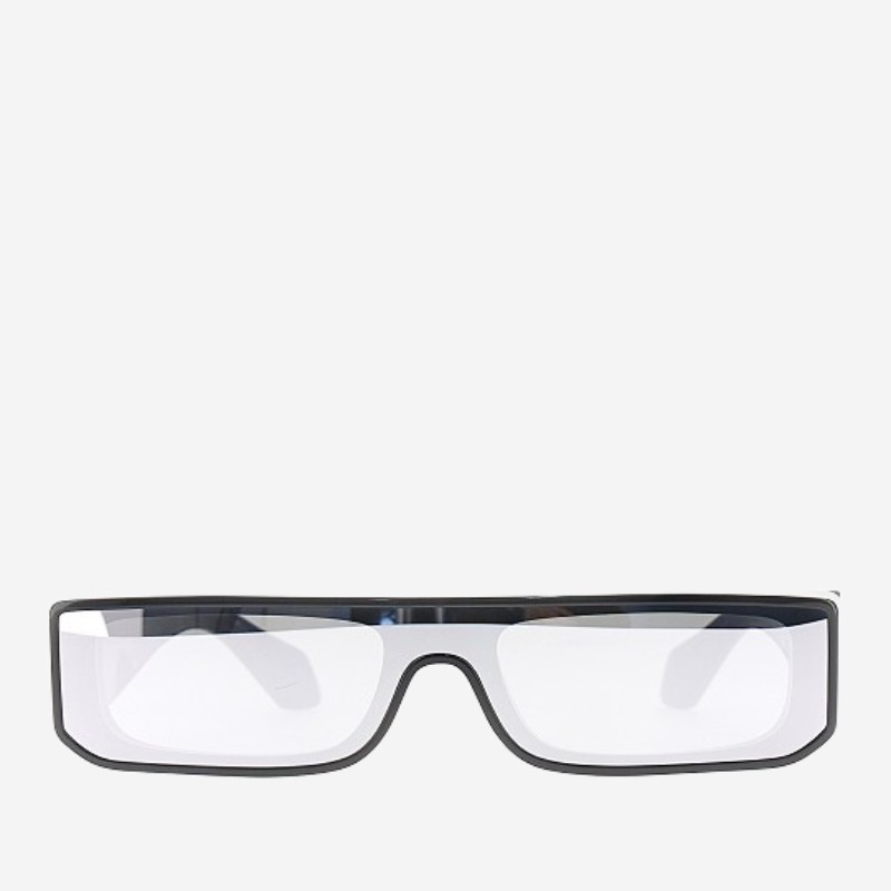 알라이아 와이드 렉탱귤러 볼드 선글라스 AA0105S 004 NOIR ARGENT