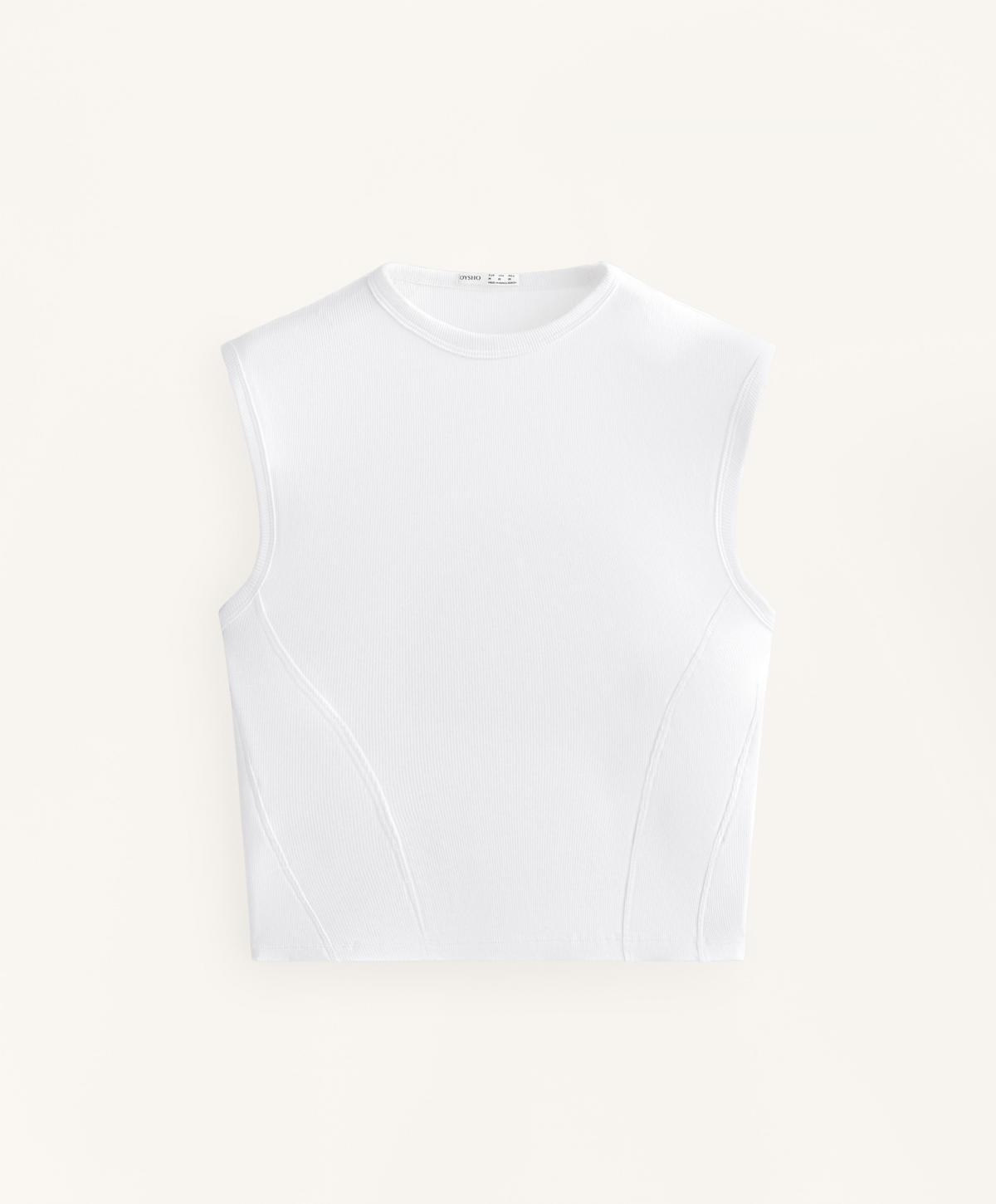 오이쇼 미니멀 골지 코튼 모달 슬리브리스 탑 0400/131/251 WHITE