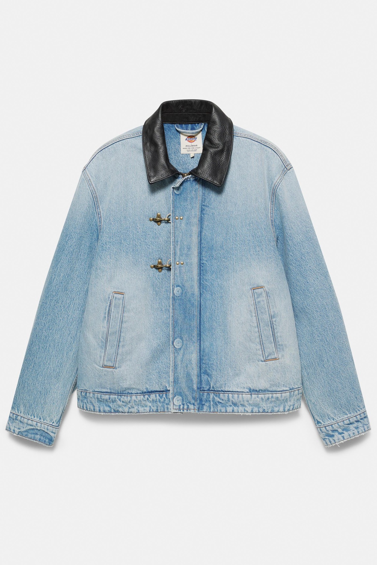 풀앤베어 디키즈 레더 칼라 데님 자켓 7721/555 MEDIUM BLUE