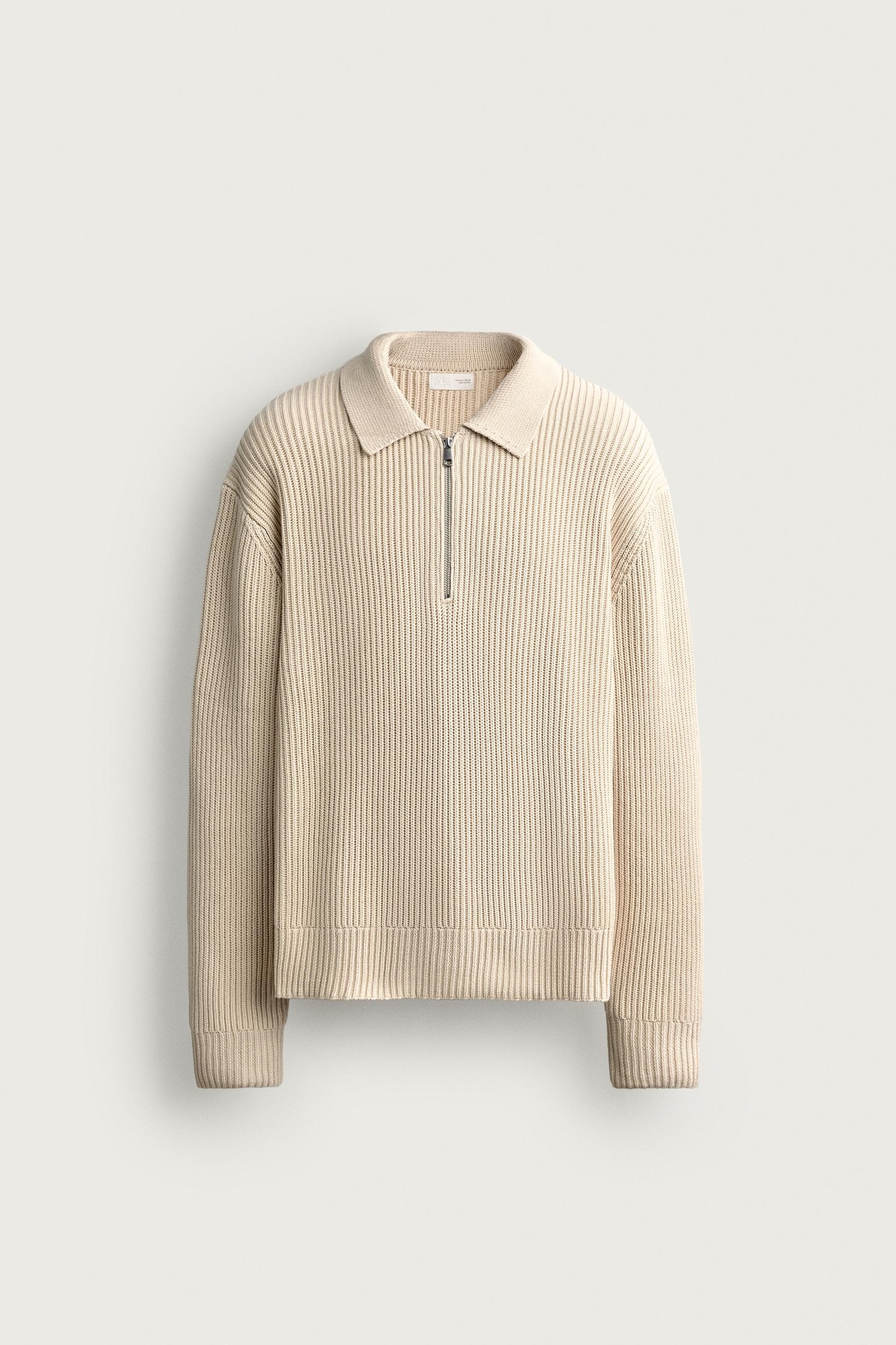 자라 쿼터집업 폴로 니트 스웨터 0506/303/710 BEIGE