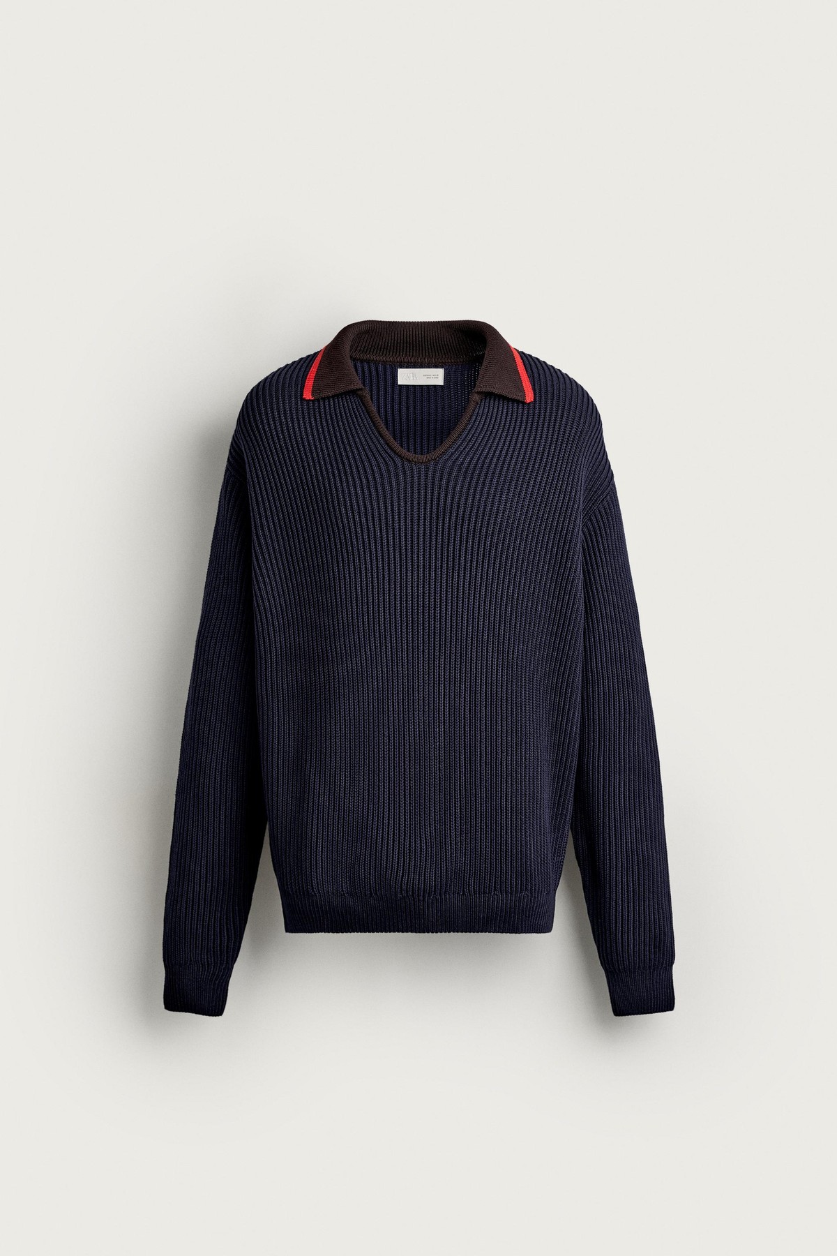 자라 배색 칼라 니트 폴로 셔츠 5755/356/401 NAVY BLUE