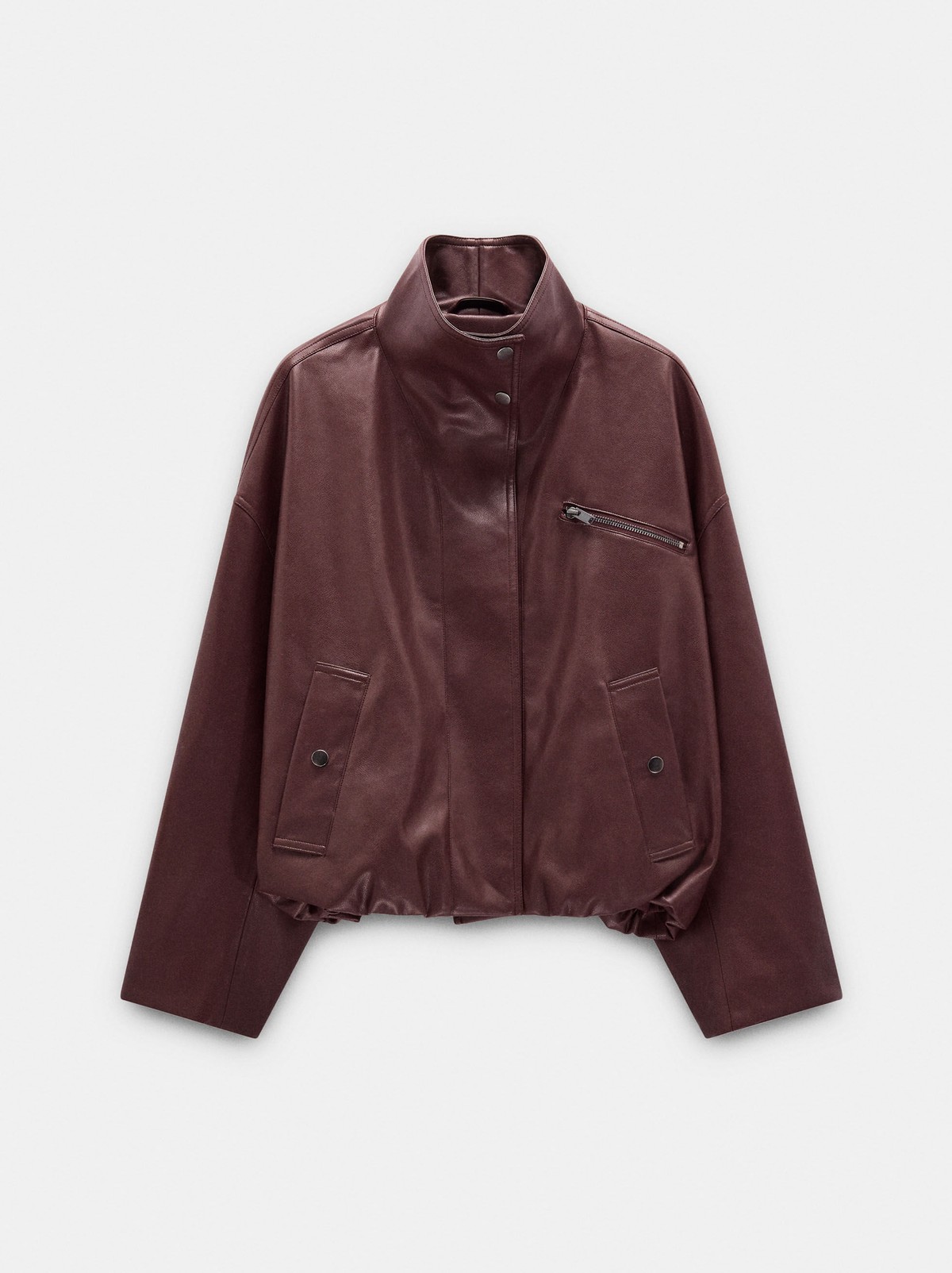 팔포이즈 가죽 이펙트 바이커 재킷 249978 BORDEAUX