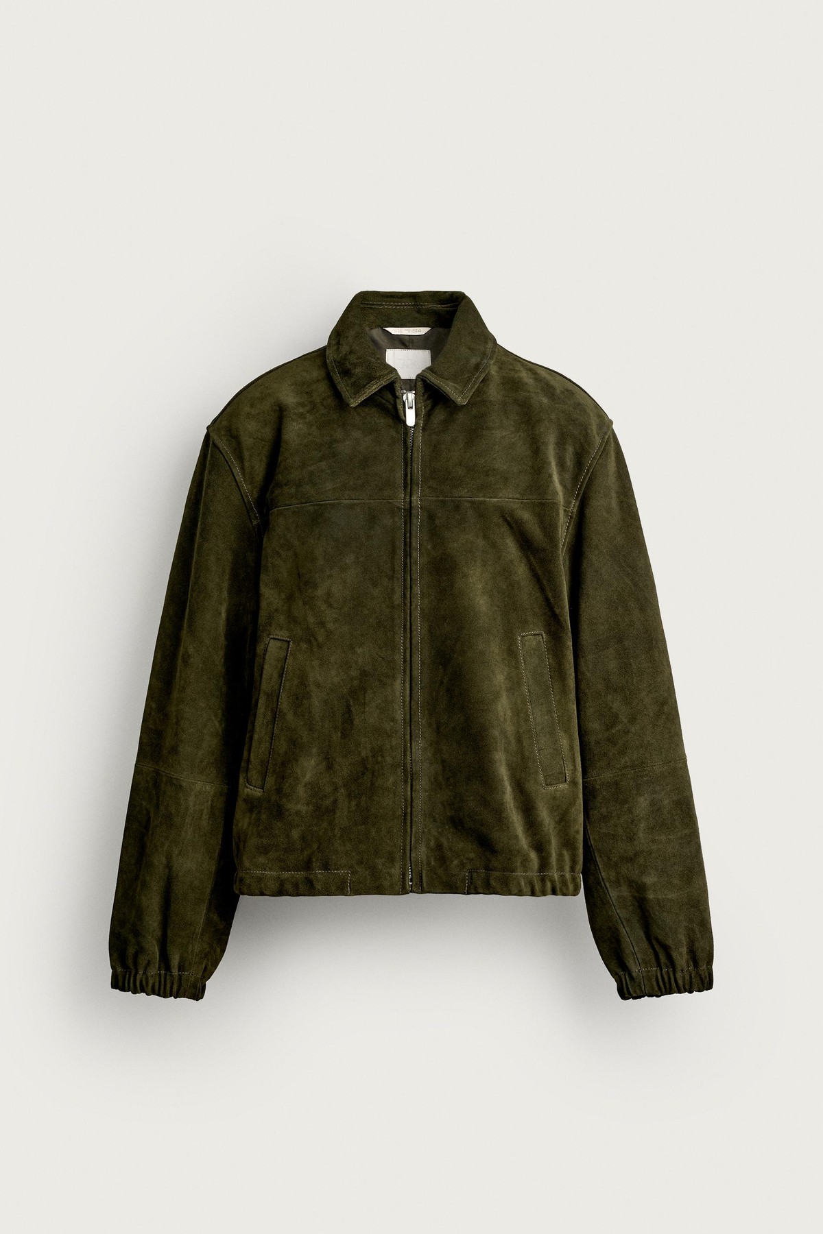 자라 레귤러핏 스웨이드 집업 자켓 6230/200/914 GREEN