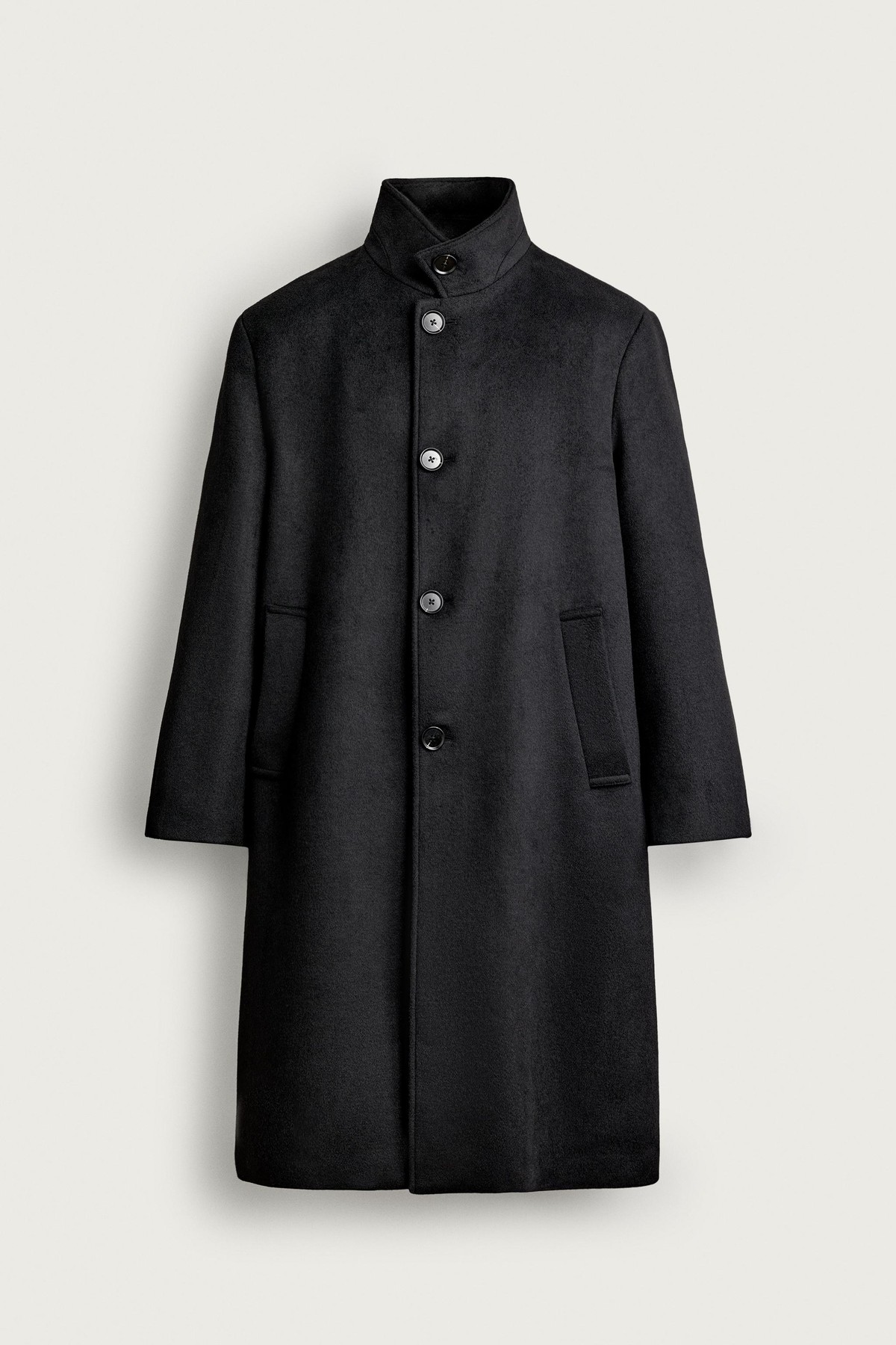 자라 하이넥 울 혼방 싱글 코트 2949/759/800 BLACK