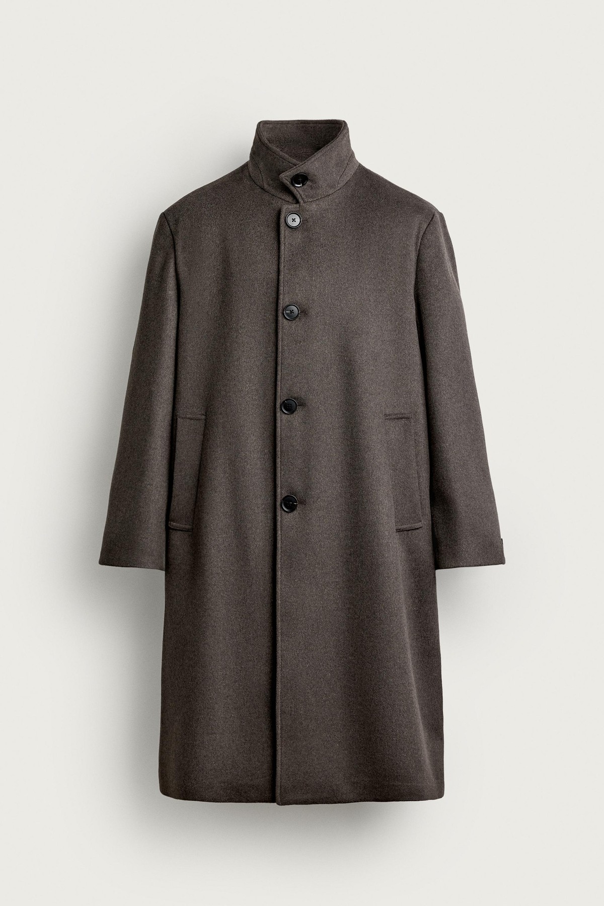 자라 하이넥 울 혼방 싱글 코트 2949/759/832 TAUPE GREY