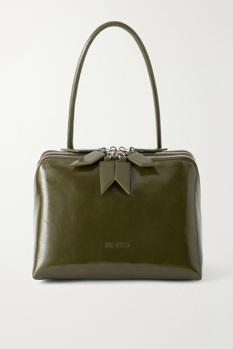 아티코 Laltra Di Milano 크링클 페이턴트 가죽 숄더백 아미 그린 46376663163198959