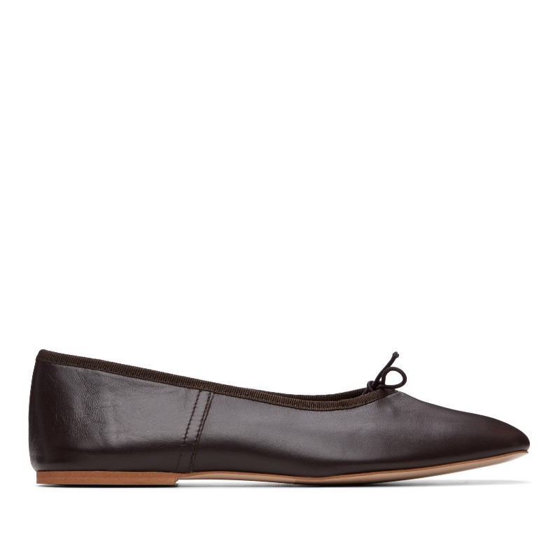 아페쎄 브라운 클레오 발레리나 플랫 슈즈 PXBVK-F53345 Cae Dark Brown